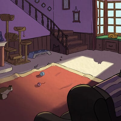 We Bare Bears Style Study Project 2 - Cat Lady's Home