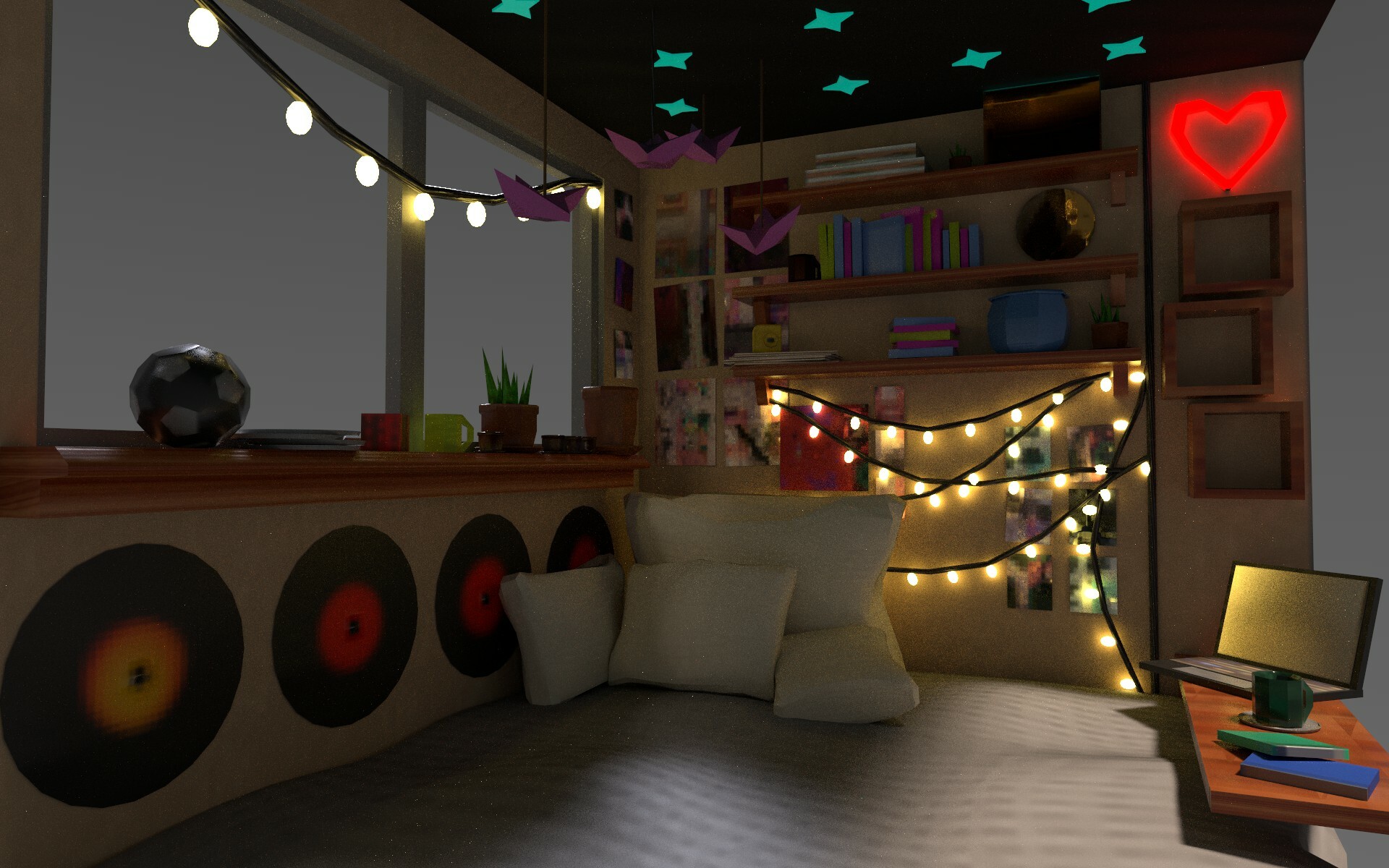 Sara Zolnierczyk - Stylized/Low-poly Bedroom Scene Render
