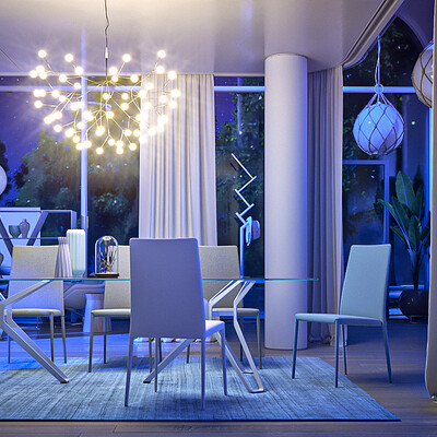 3D Dining room interior design & LookDev 
