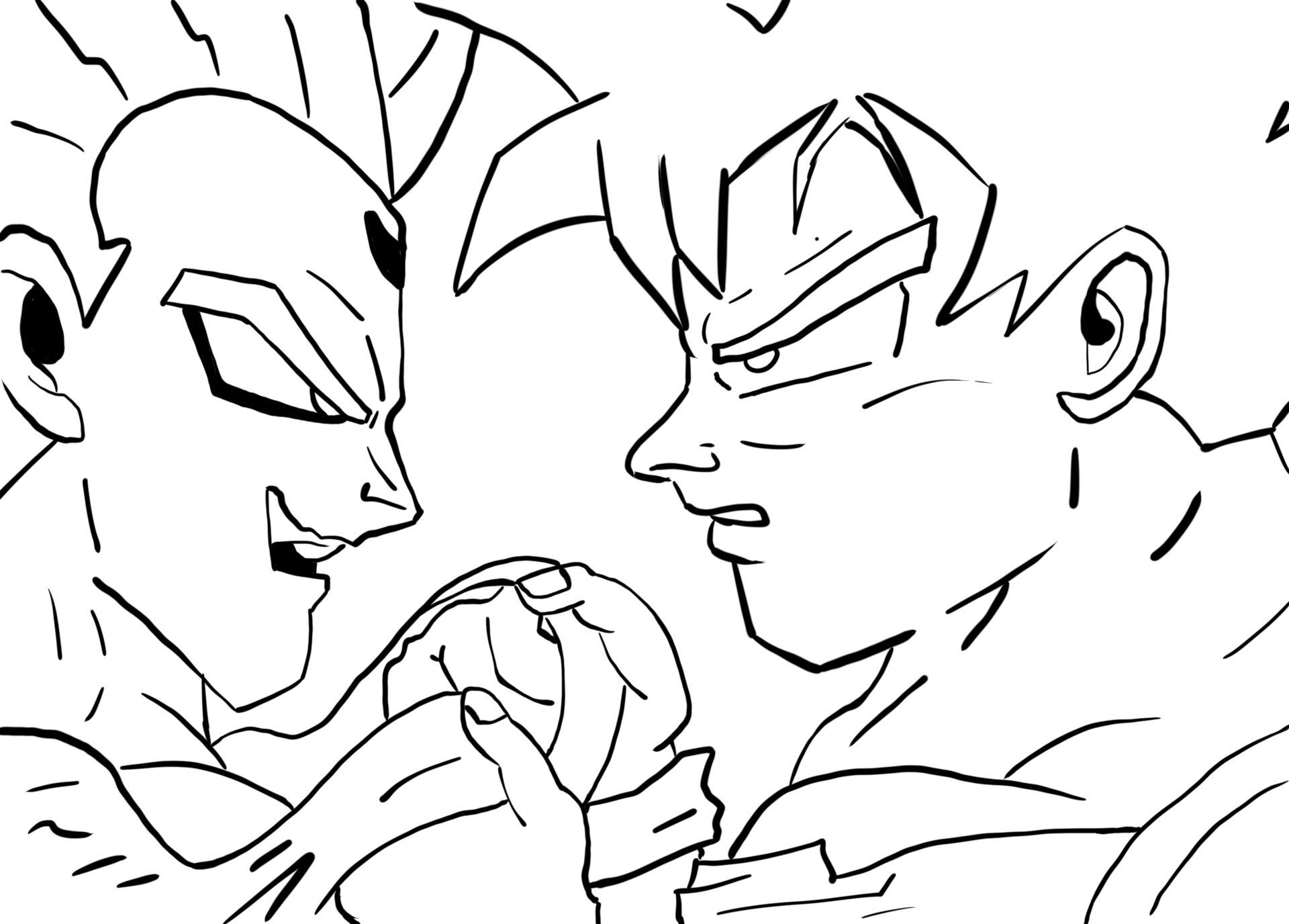 Goku Vs Majin Vegeta Coloring Pages