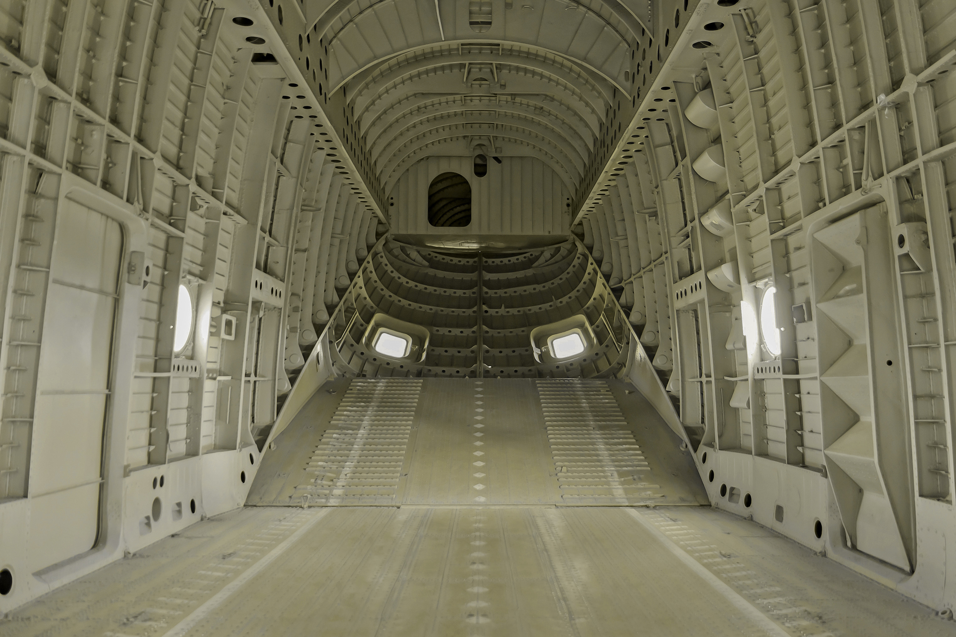 Aft bulkhead and main cargo entrance.