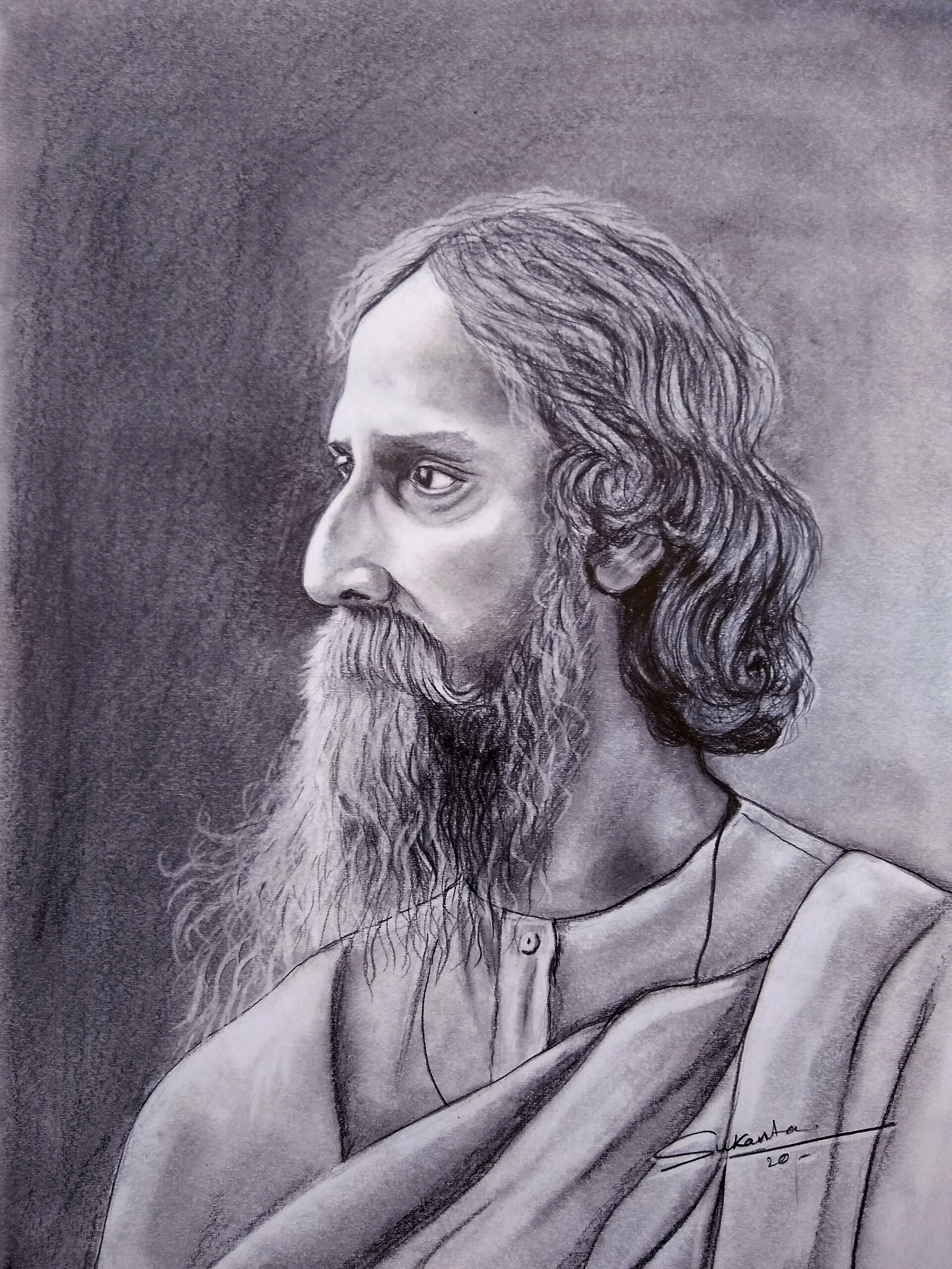 Rabindranath Tagore.Vector Portrait of Rabindranath Tagore Stock Vector -  Illustration of character, rabindranath: 114224273