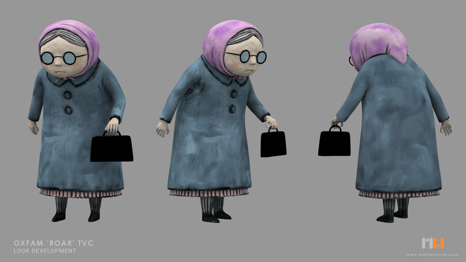 Role: 'Old Lady' Look development.