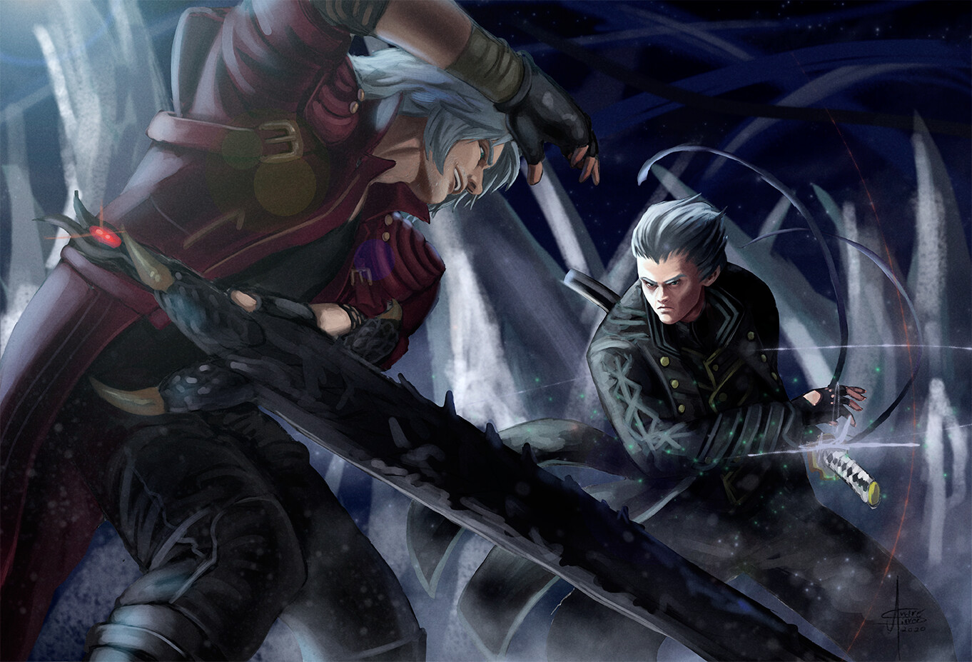 ArtStation Dante vs Vergil