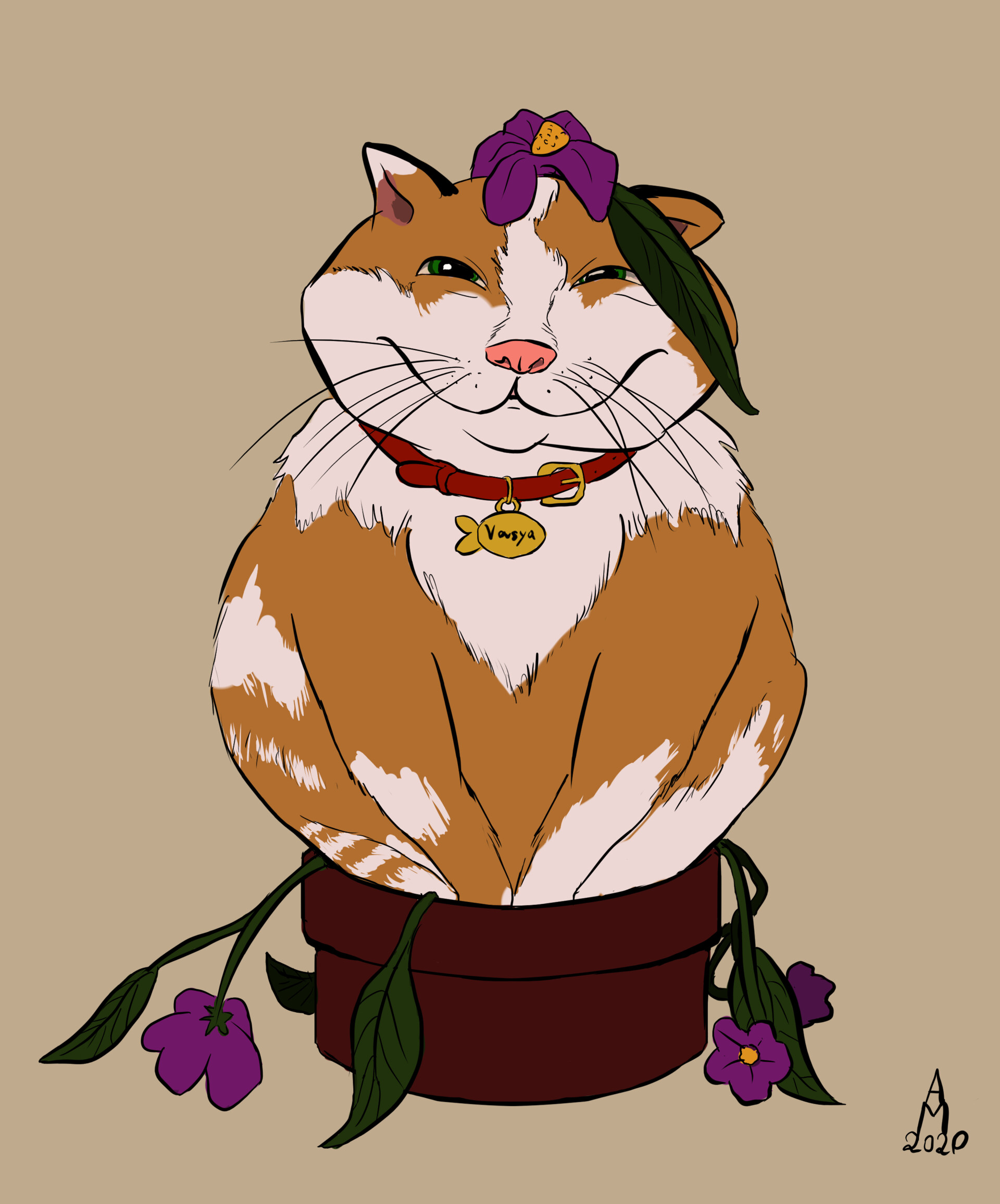 Artstation Cat In A Pot Anastasia Malyutova