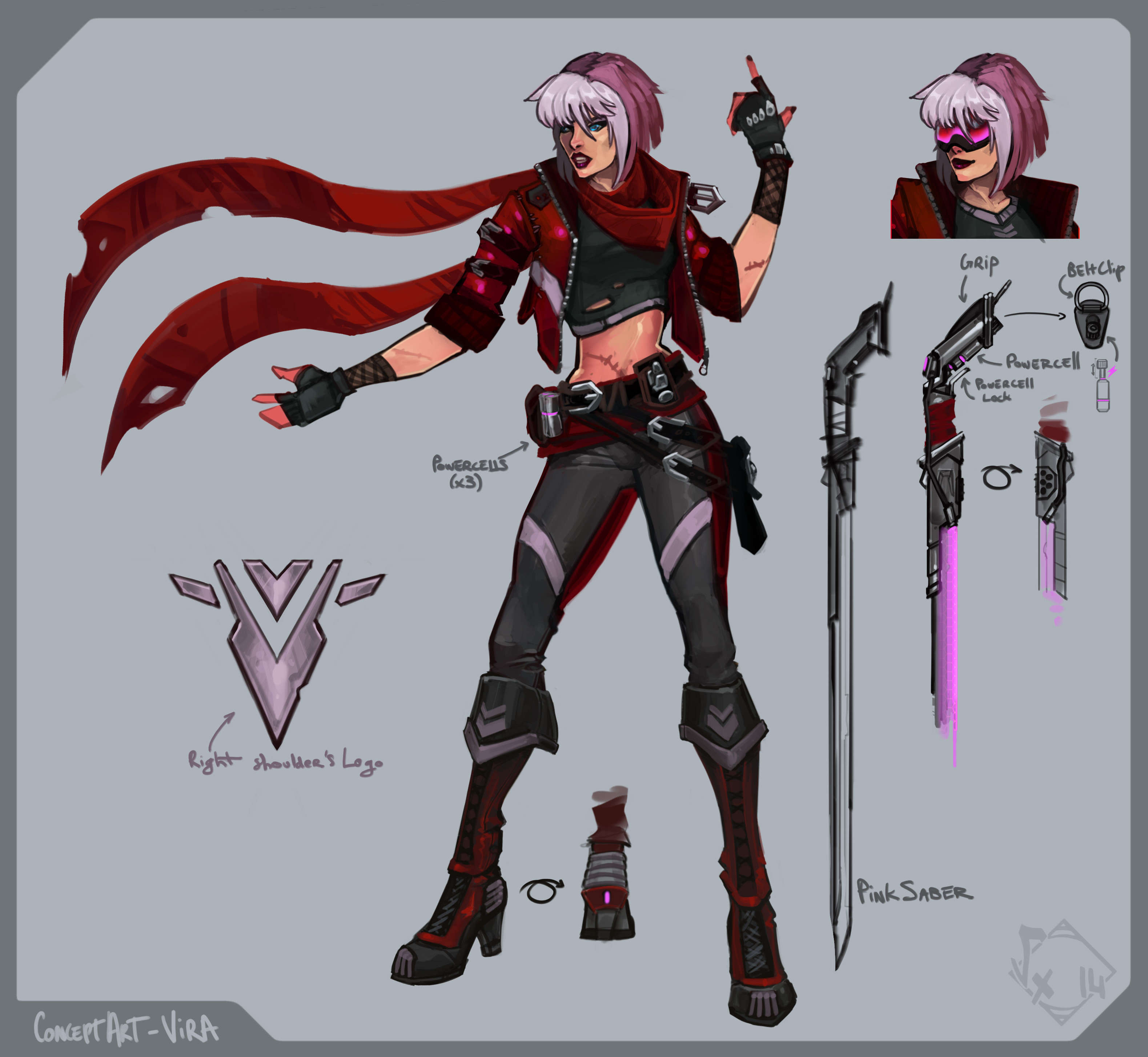 Final concept design of Vira, just before diving in sculpt part of the process (which I enjoyed a LOT)