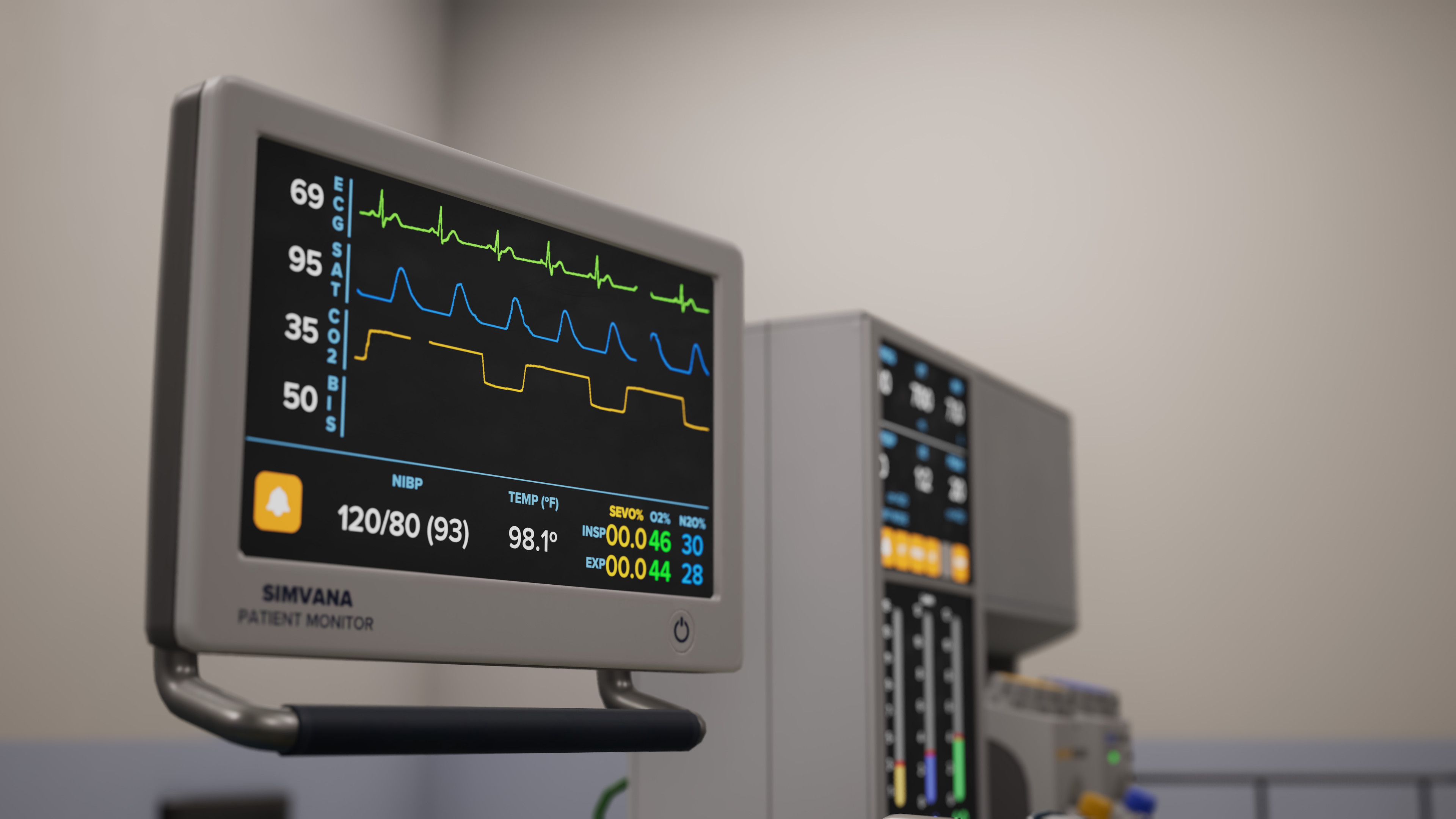 I was responsible for prototyping the custom functionality to draw the patient monitor graphs in real time during the simulation.