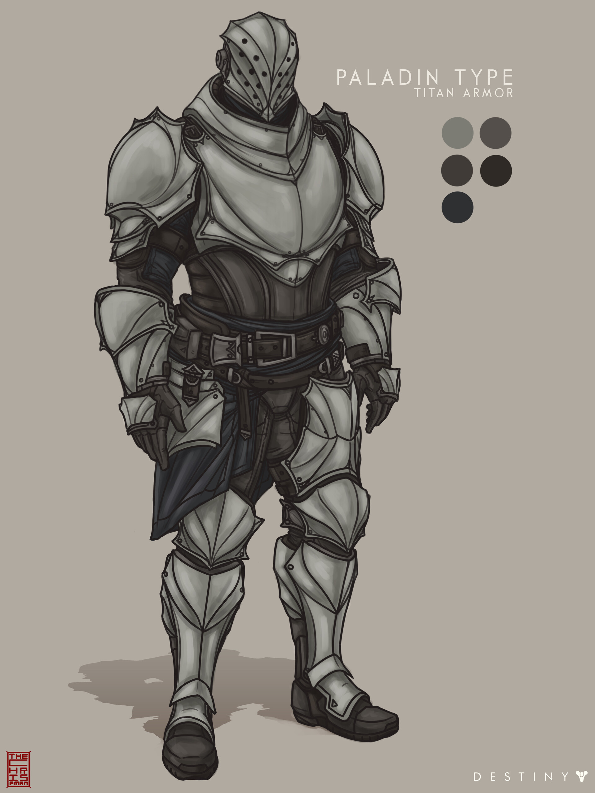 Chris Perrault - Destiny Fan Concept Art- Paladin Type Titan Armor.