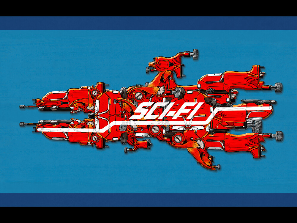 Artstation Red Comet Spaceship 002 Ufotung Yu artstation