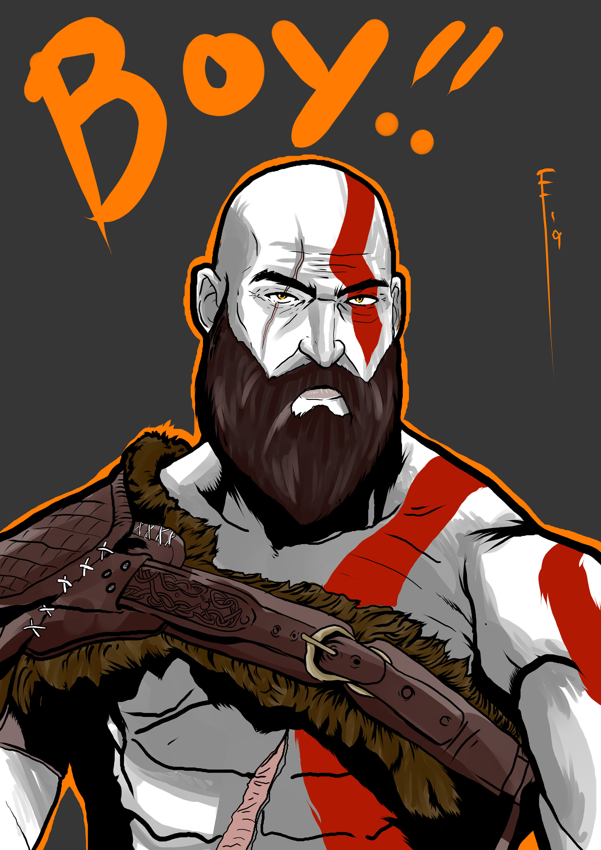 Artstation Kratos Fanart From Gow Boy Emmanuel Centeno