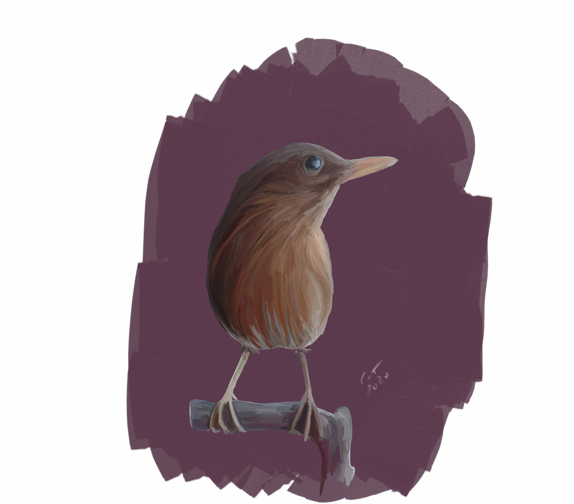 bird on a stick drawing