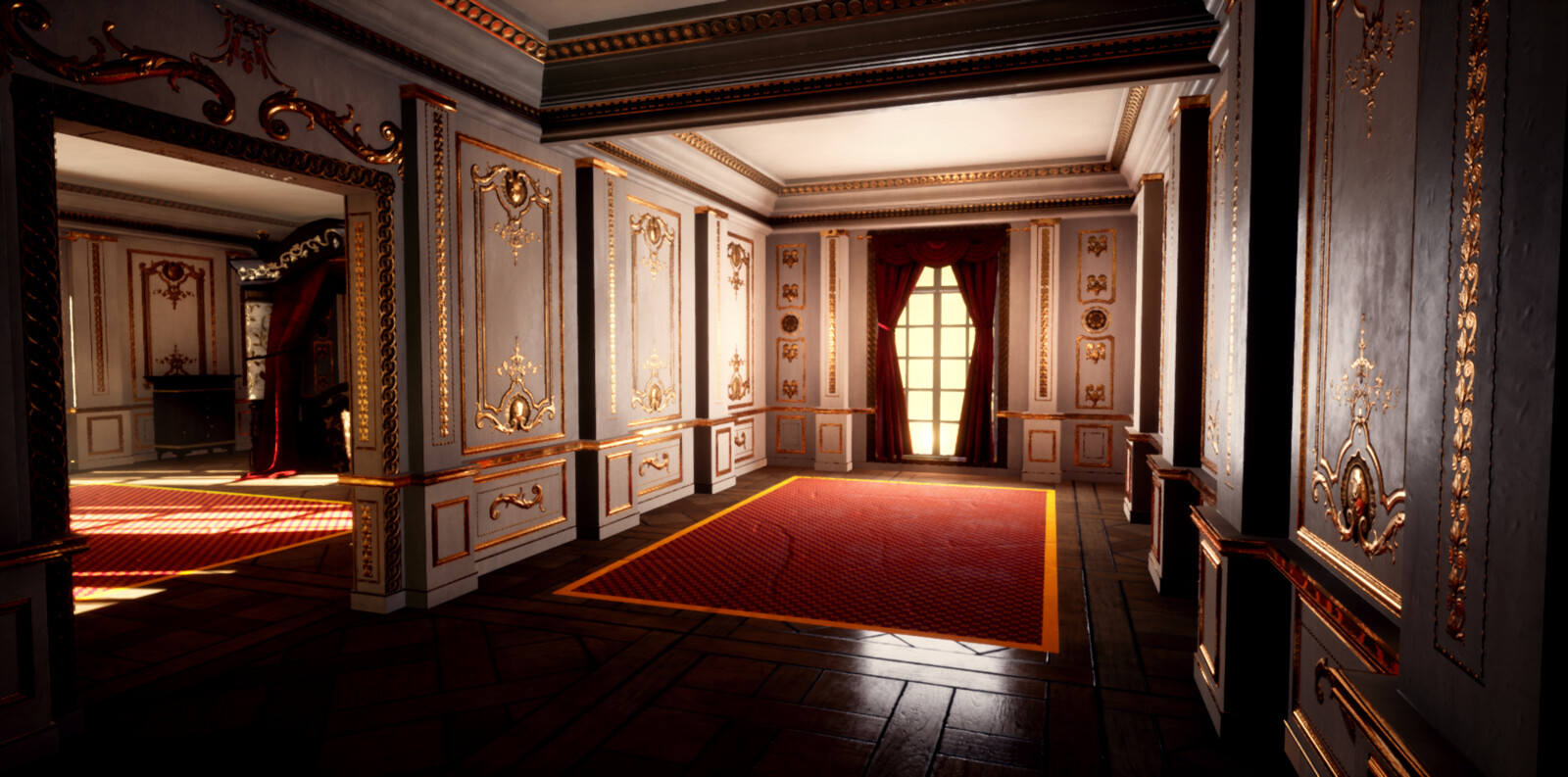 Another daytime render in Unreal, this one being the hallway outside the bedroom.