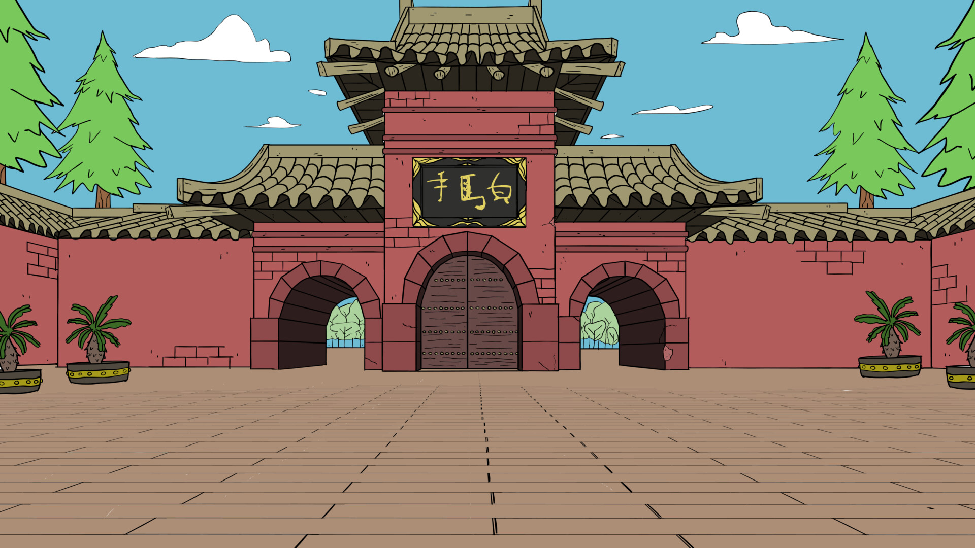 ArtStation - Cartoon chinese temple (background)
