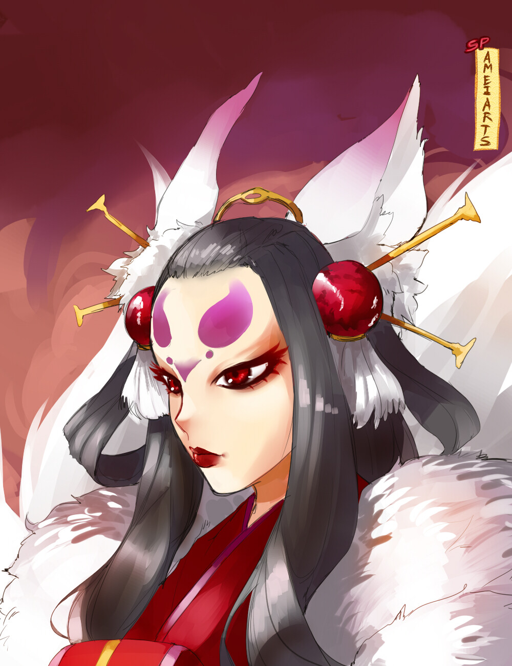 Artstation Tamamonomae Onmyoji Amiel Jamindang I commission a ton of art for my oc: artstation tamamonomae onmyoji