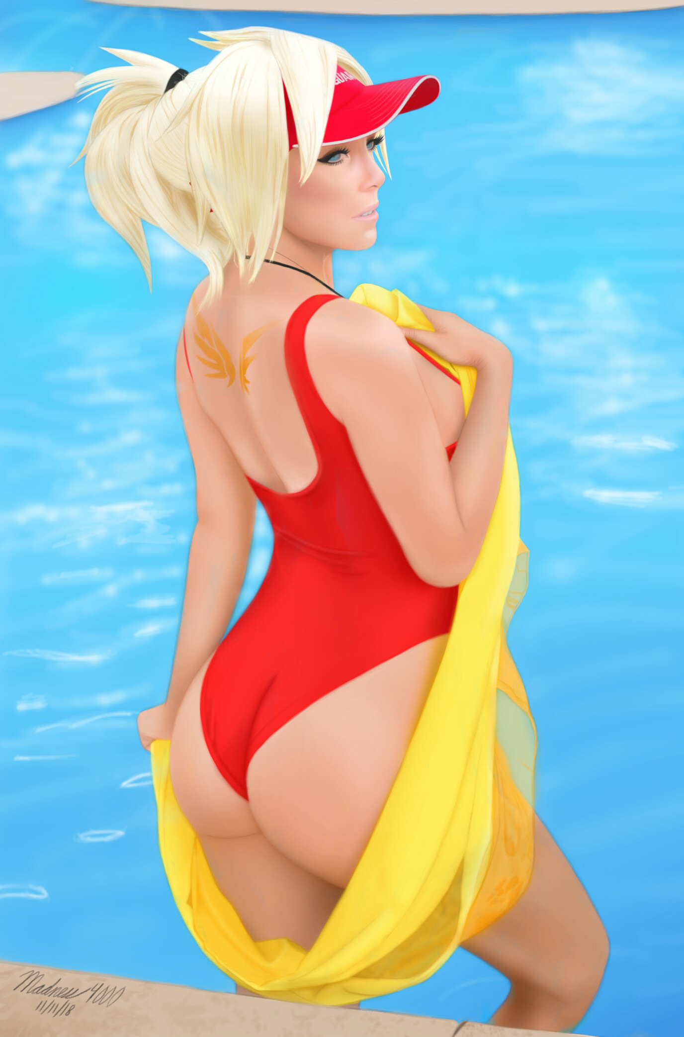 This is an old drawing of Jessica Nigri cosplaying as Mercy that I made bac...