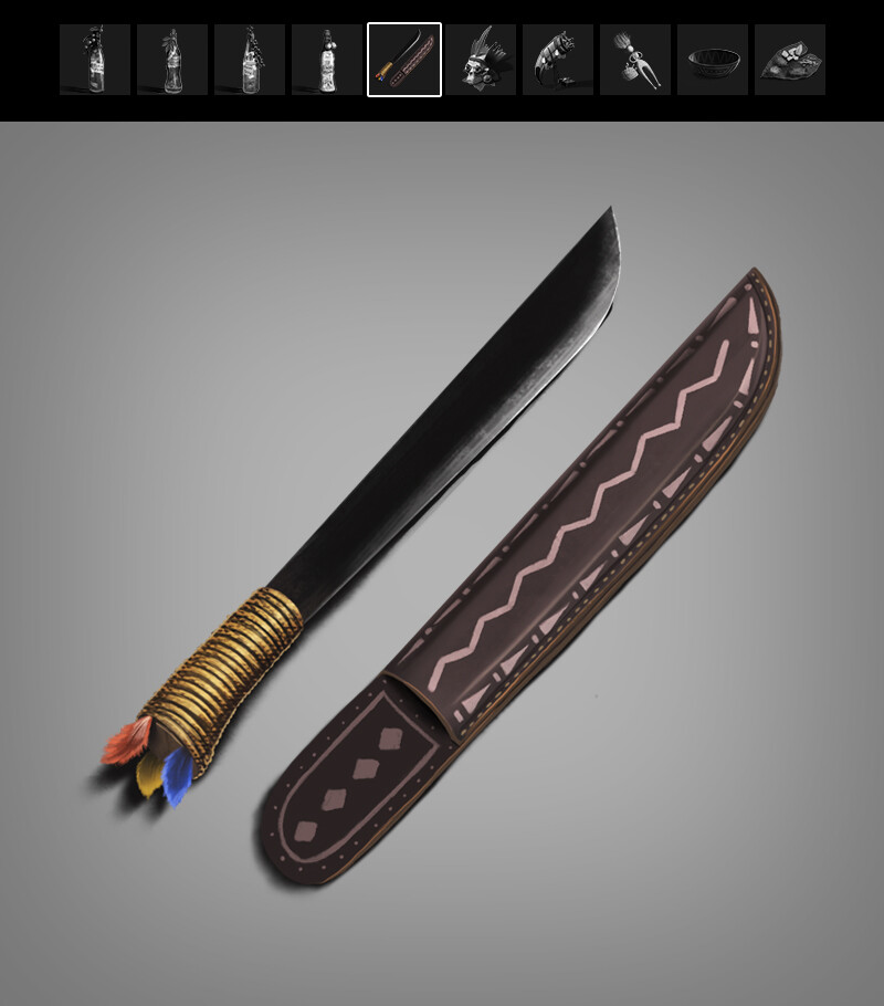 Herbalist's Machete
Weapon
All herbalists have great ability with the machete, as it's their tool of choice when venturing in the depths of the forest to gather secret ingredients. In their hands, this tool becomes a swift and dangerous weapon.
