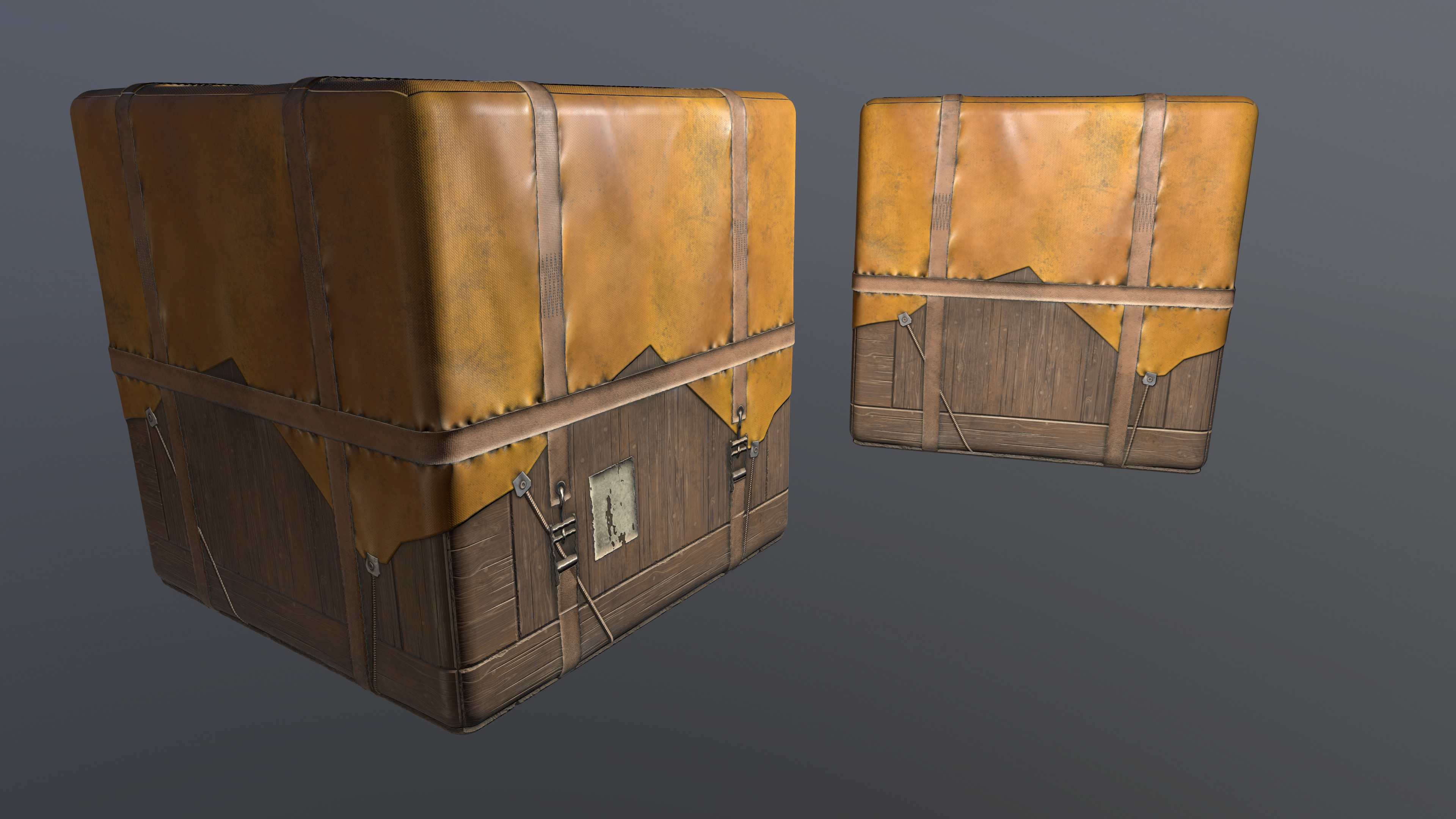 Crate with multiple materials on each side