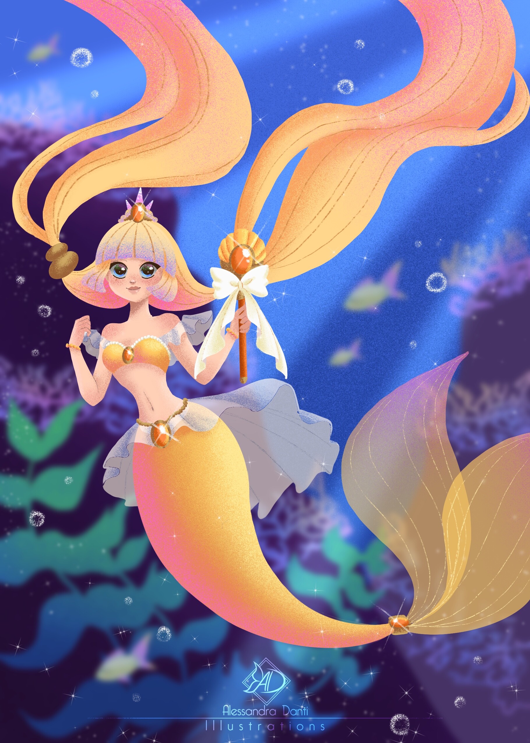 Mermaid yellow top