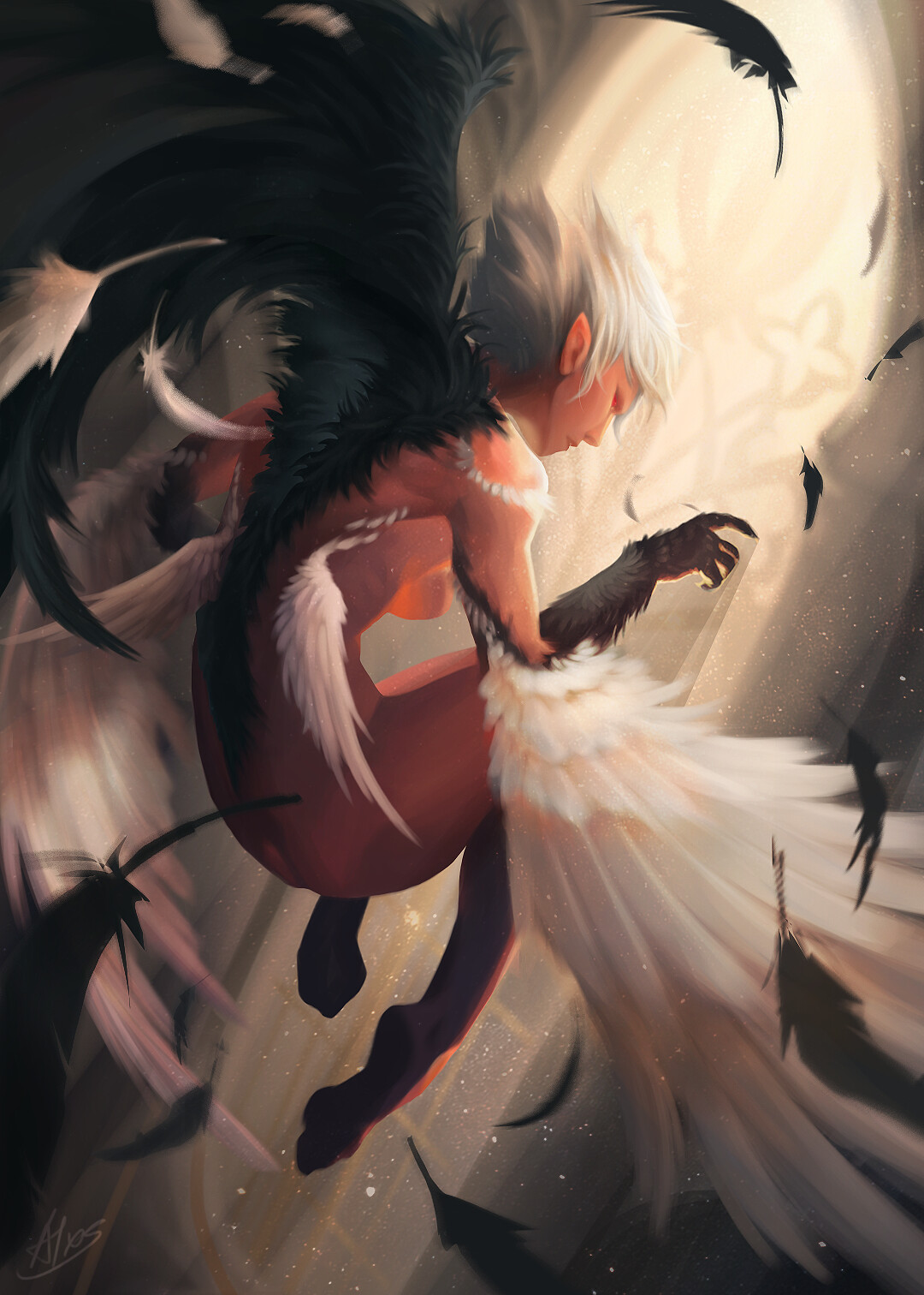 HD wallpaper anime anime girls angel demon angel wings art and craft   Wallpaper Flare