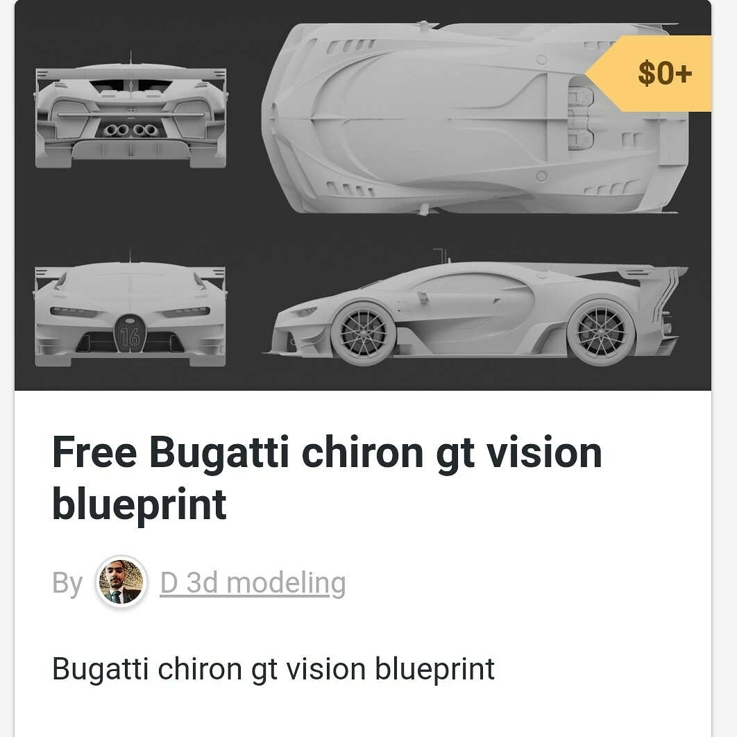 Artstation Free Bugatti Chiron Gt Vision Blueprint Daniyal Ilyas