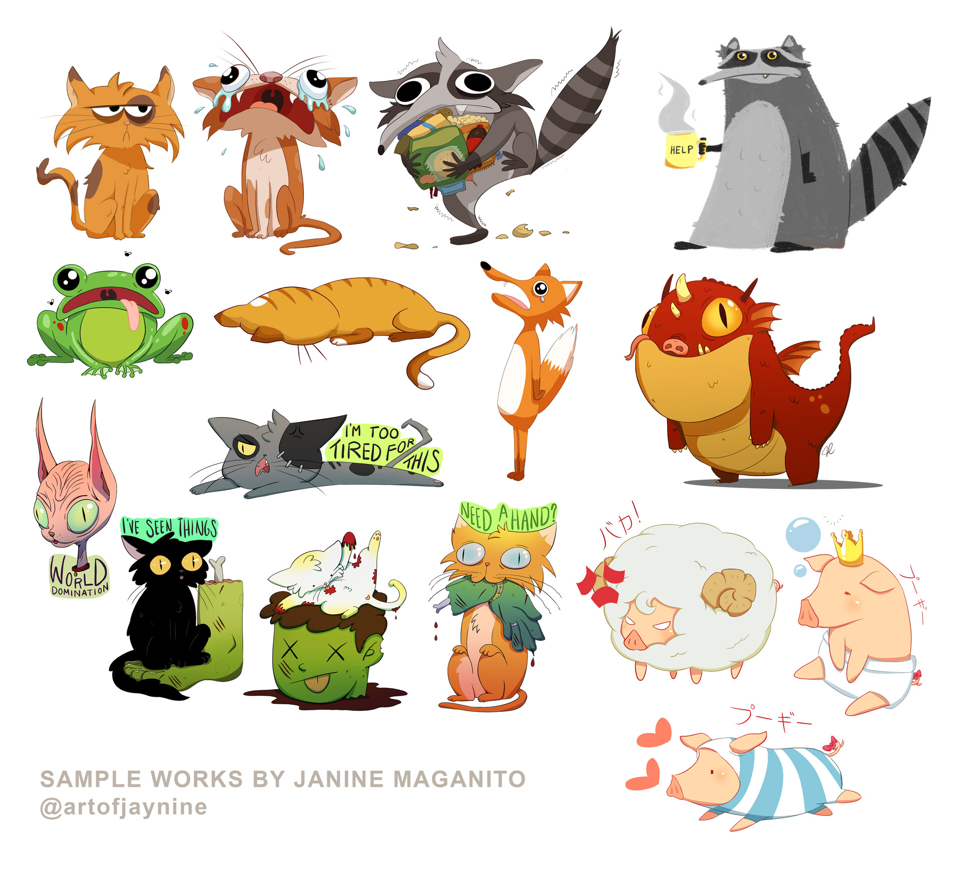 Artstation Animal Illustrations Janine Maganito Animal groups and babies often have strange names.