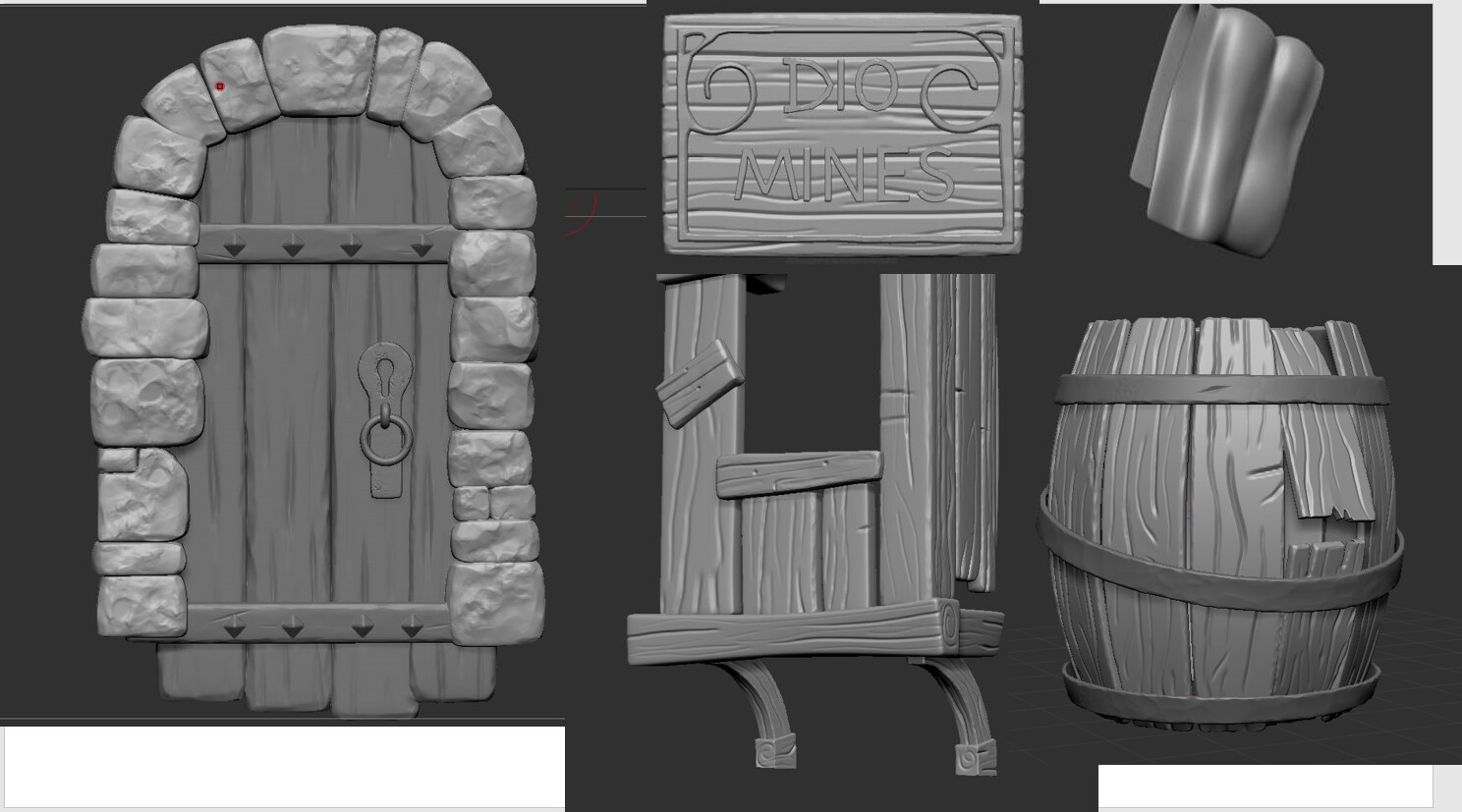 Some of the assets details in Zbrush 