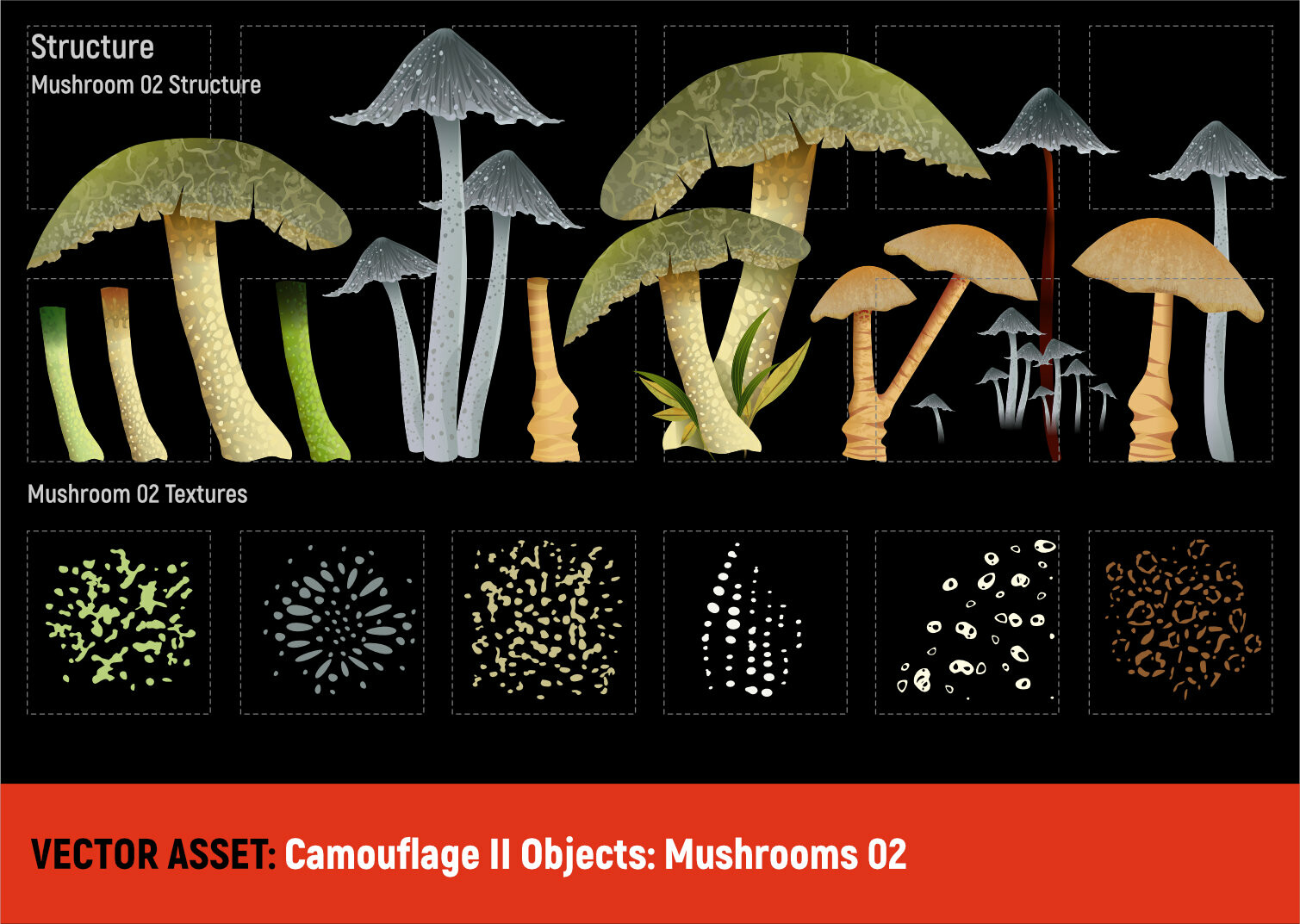 Vector Assets: Camouflage 2
Mushrooms 02