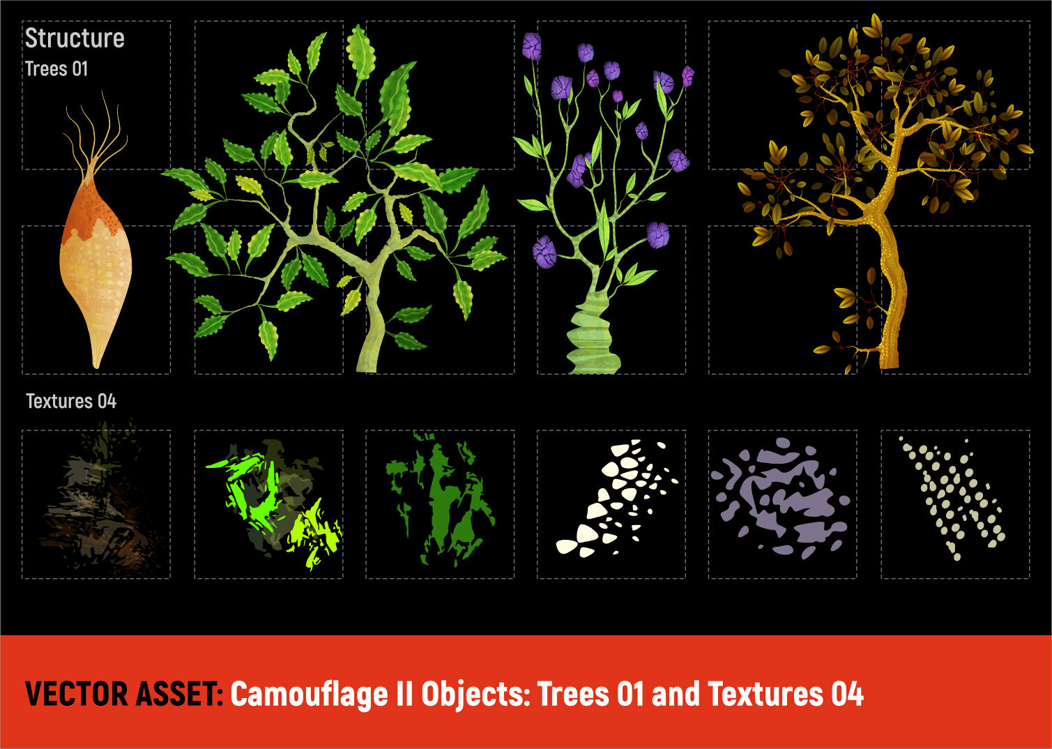 Vector Assets: Camouflage 2
Trees and Textures