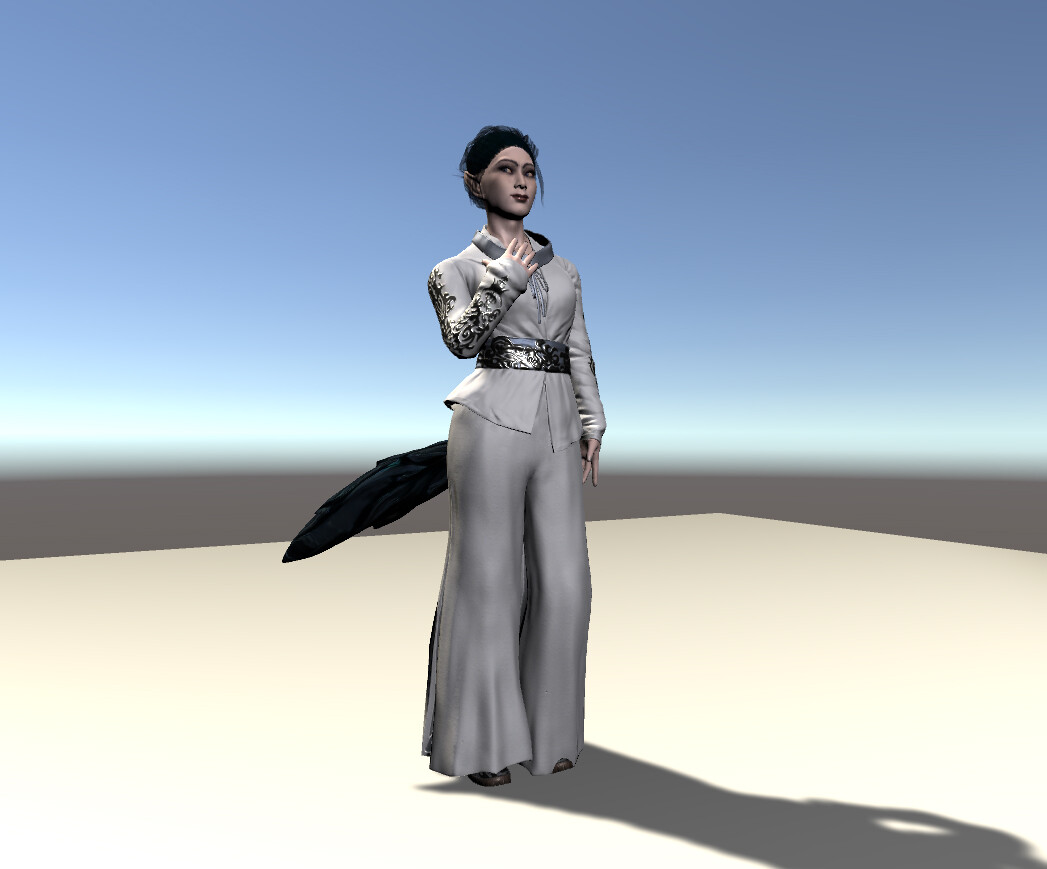 Screen shot of character in Unity.