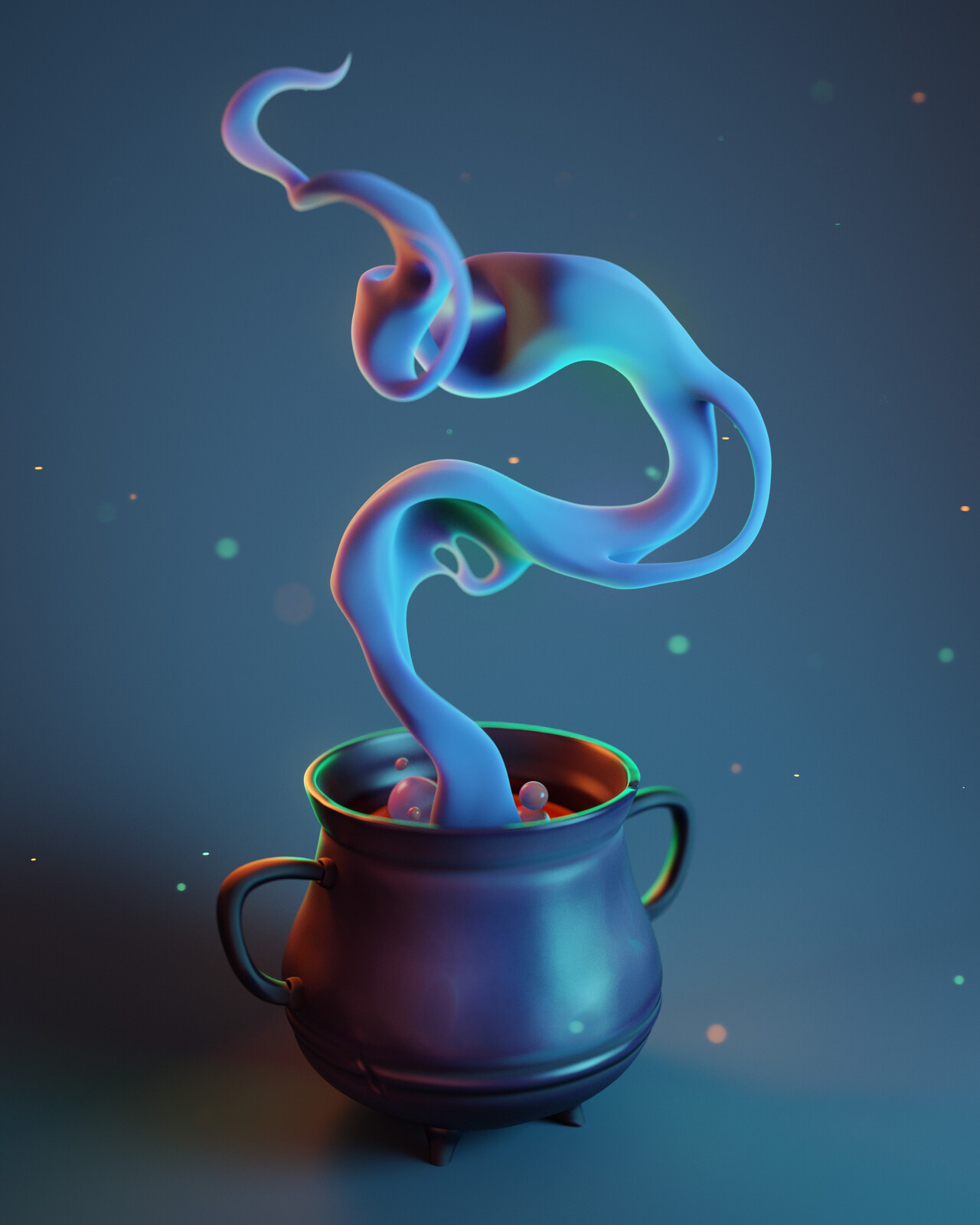 Magic Smoking Cauldron • 3D Sculpture • Fantasy • 2020