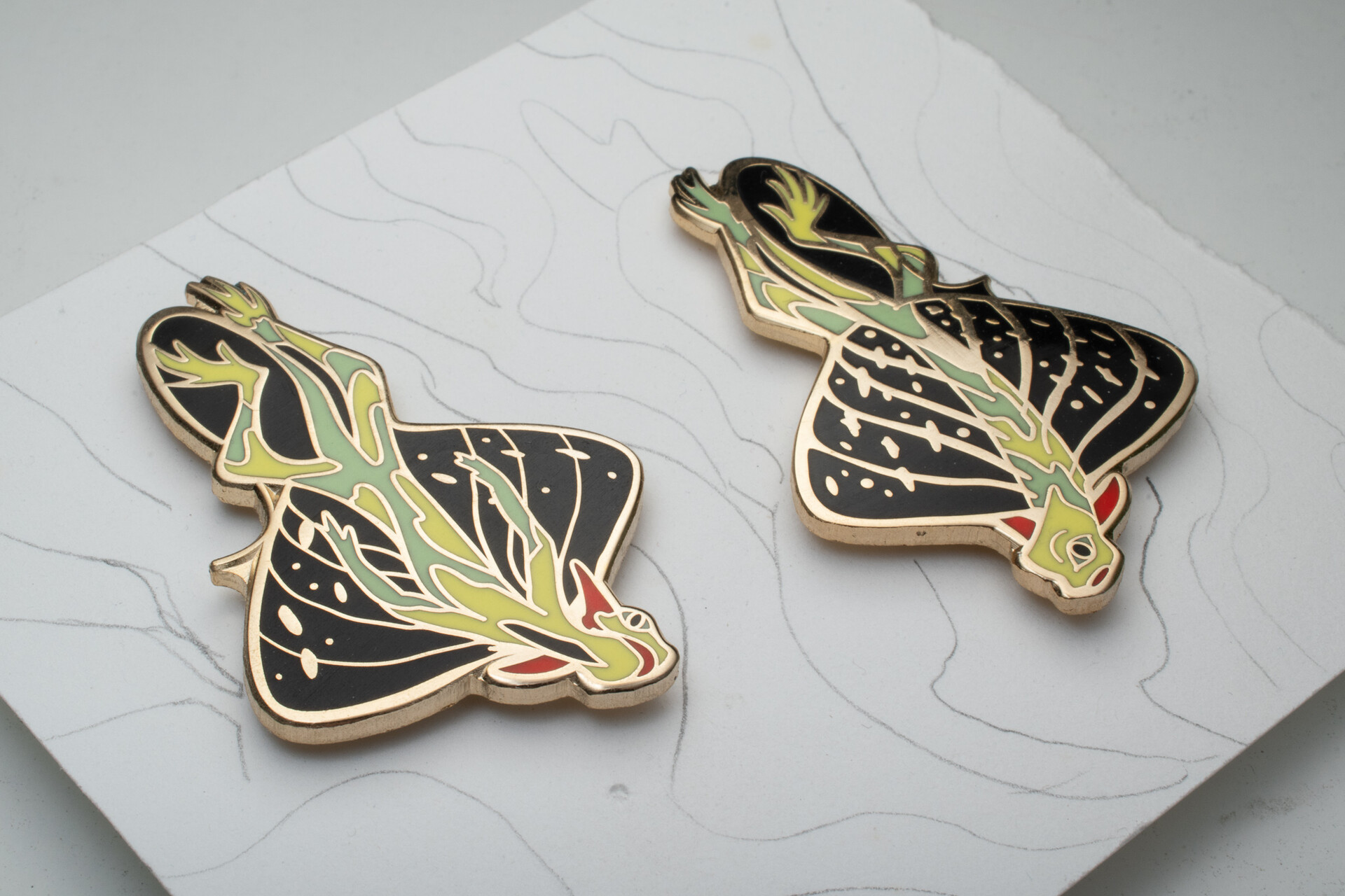 ArtStation - Draco Lizard Enamel Pins