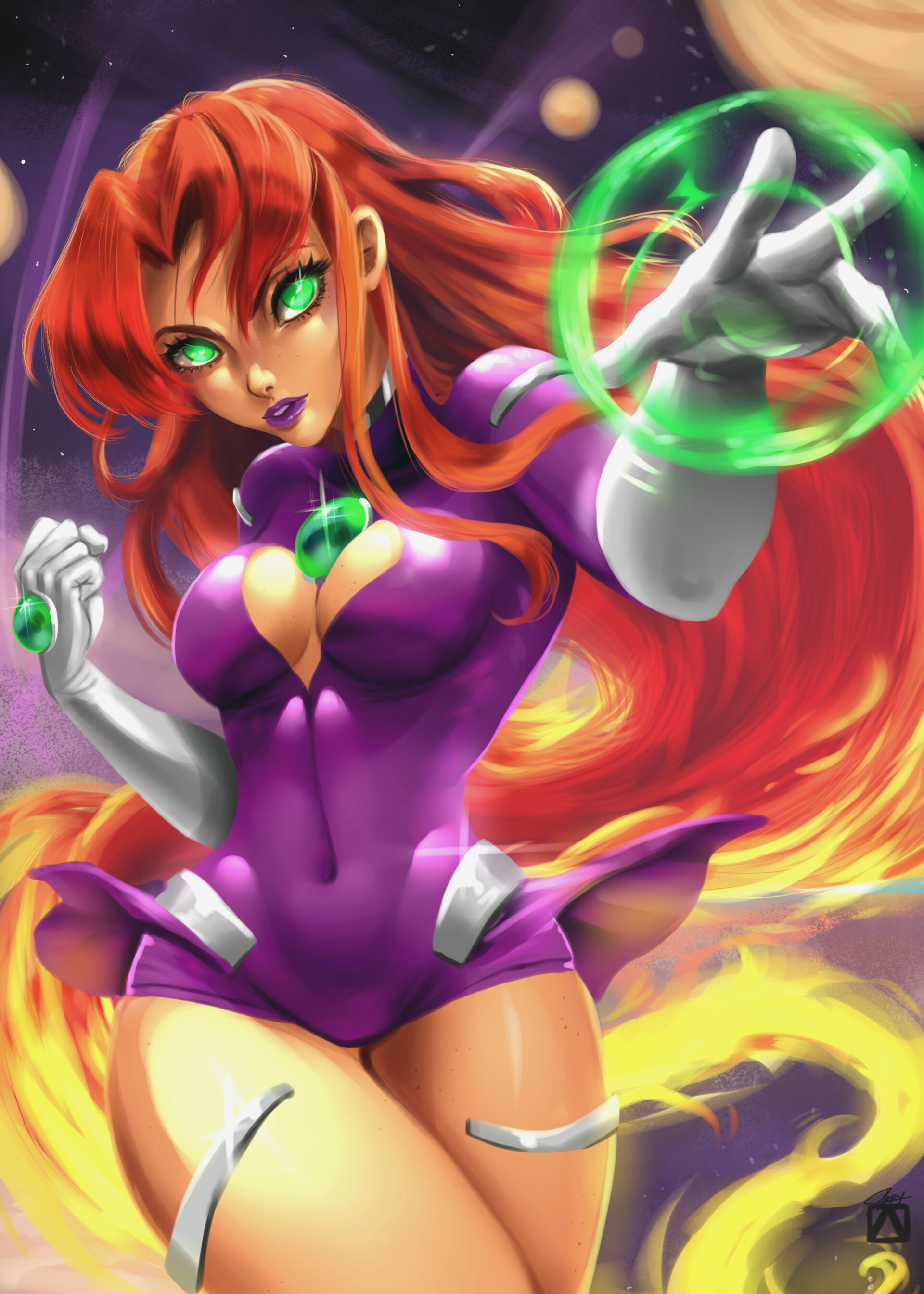 ArtStation - Star Fire Fan art (Teen Titans)