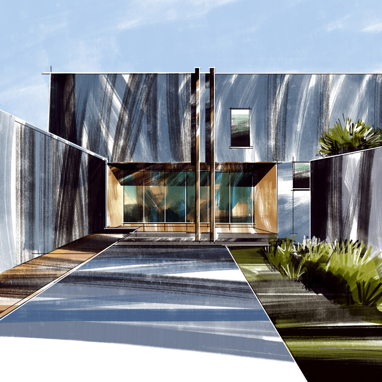 Exterior shots rendered using markers  marker rendering course  studentswork     sketch architecture architecturelovers  Instagram