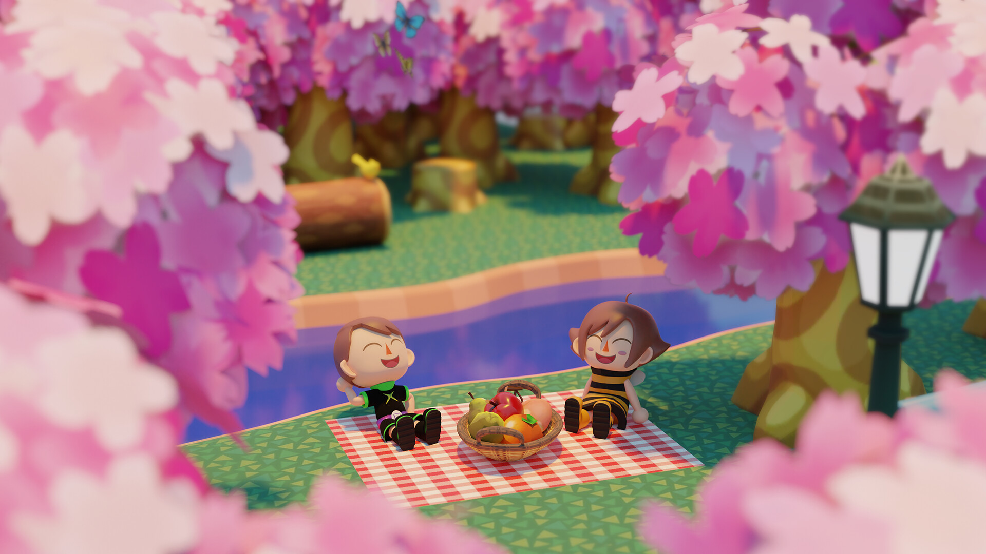 Sammi Verho - Animal Crossing 3D Sakura scene