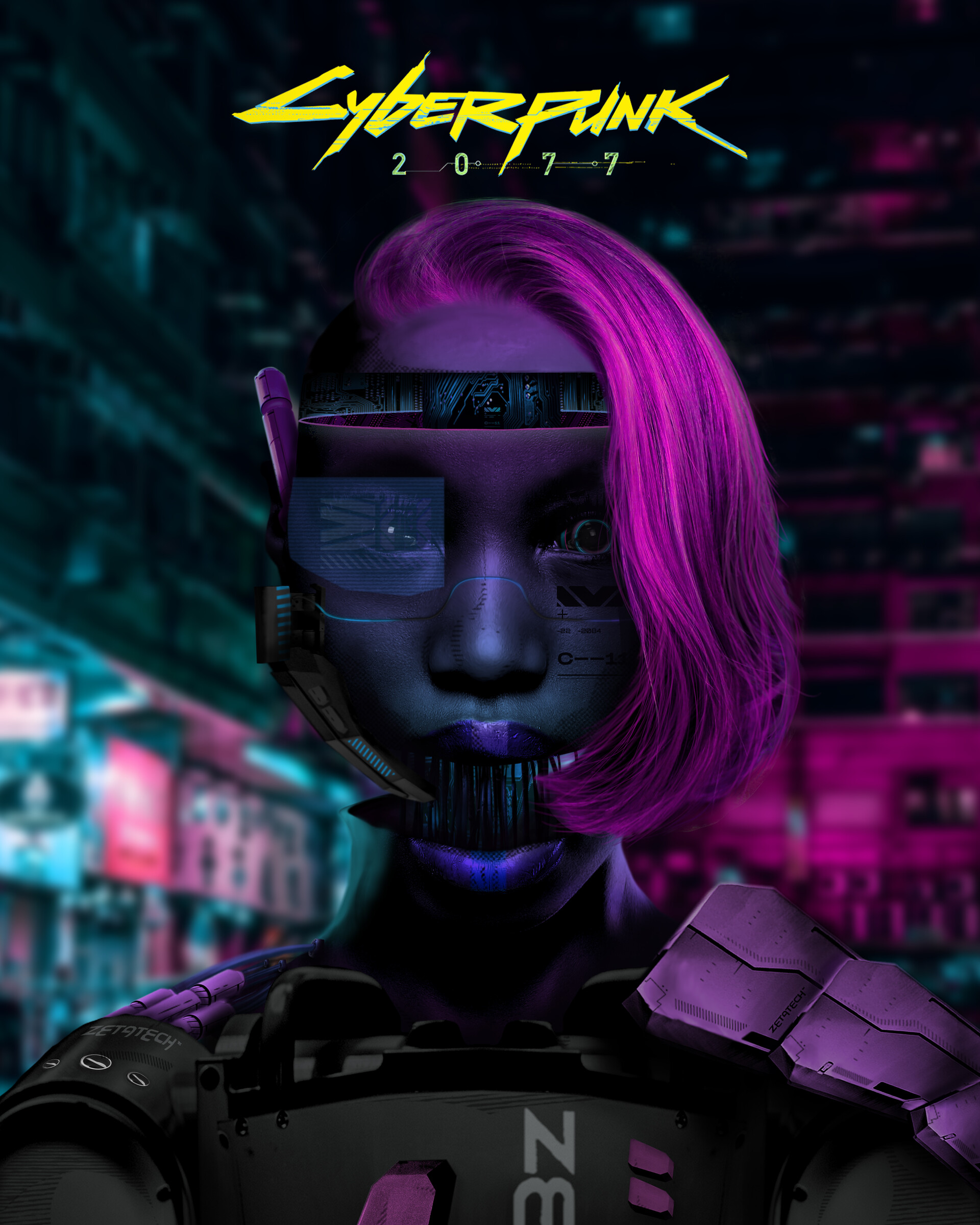 ArtStation - Cyberpunk Mobile phone wallpaper