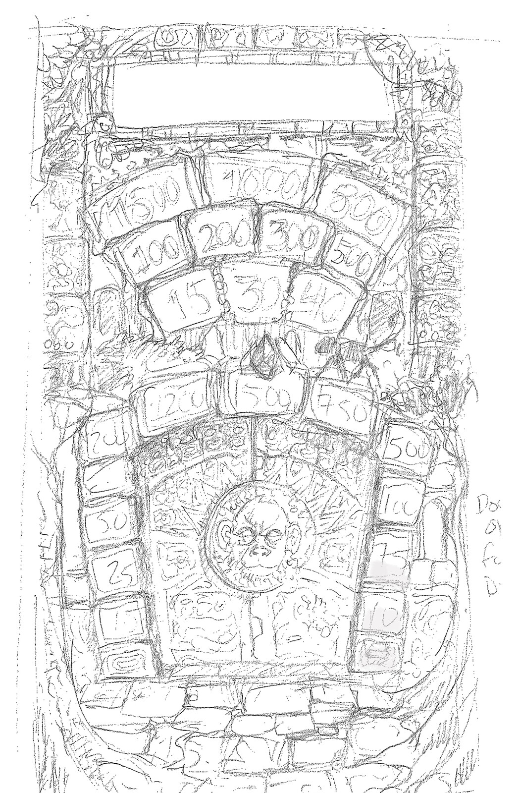 Initial sketch for the game screen.