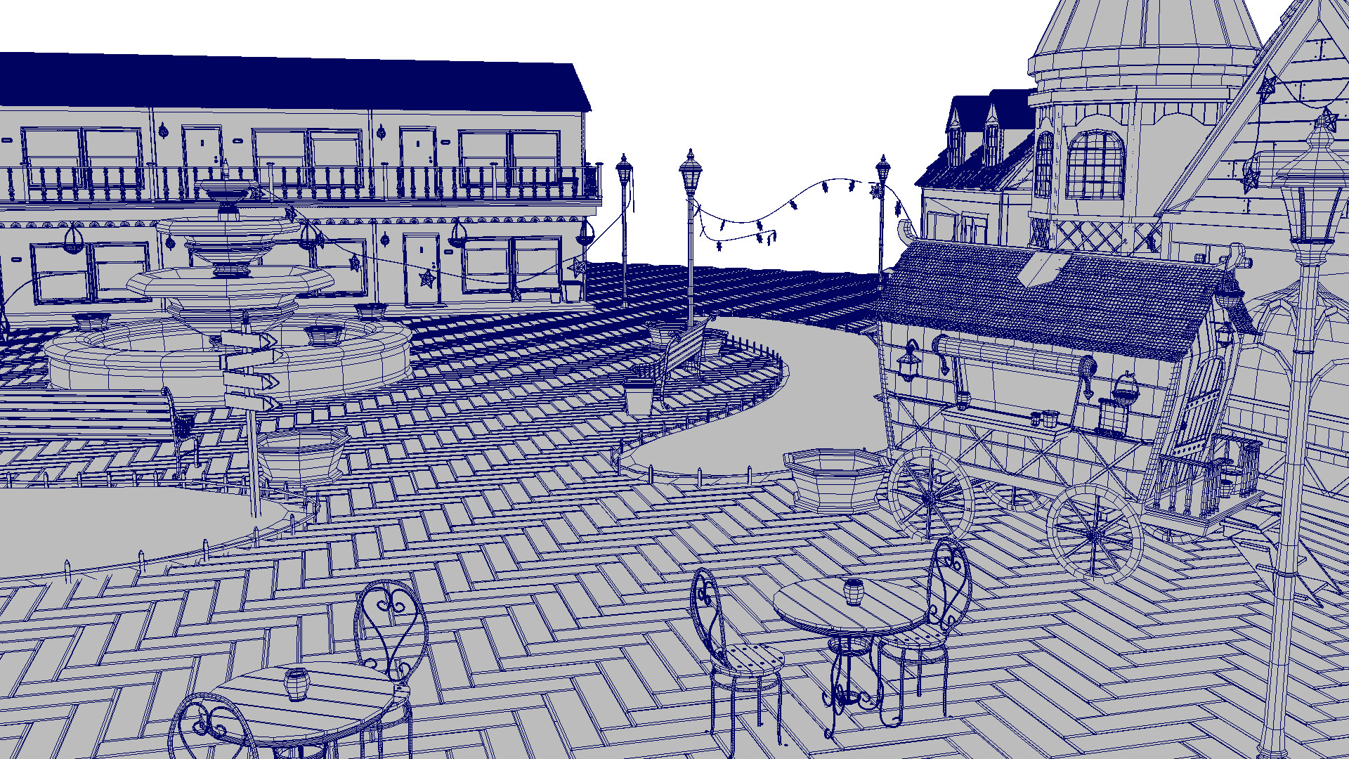 Artstation Night Time Plaza Kaitlyn Deguzman