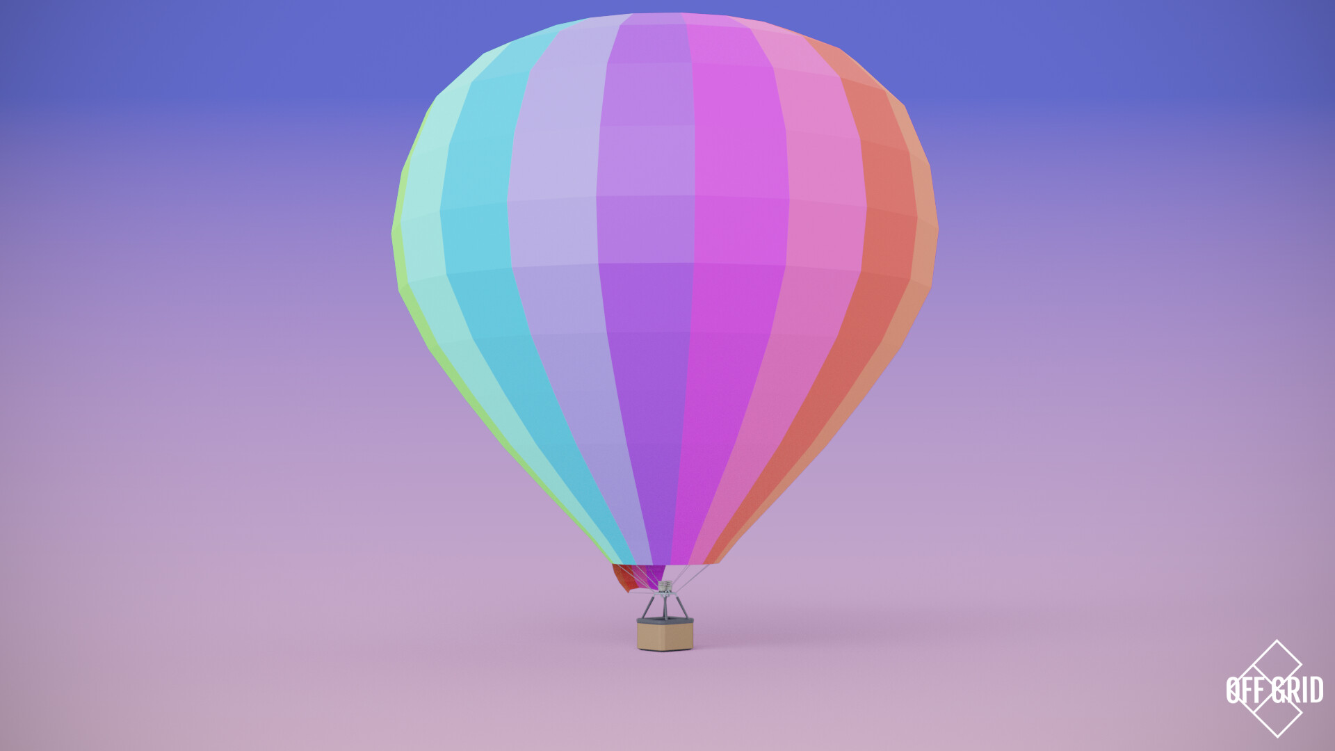 Ouderling nakomelingen overhandigen ArtStation - Low-Poly Hot Air Balloon