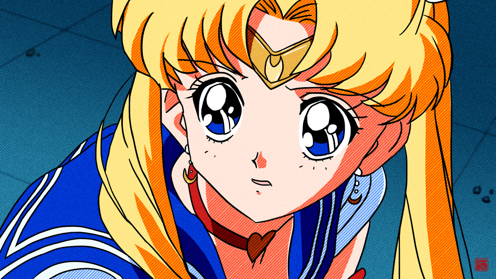 Redrawn Sailor Moon with additional effects.