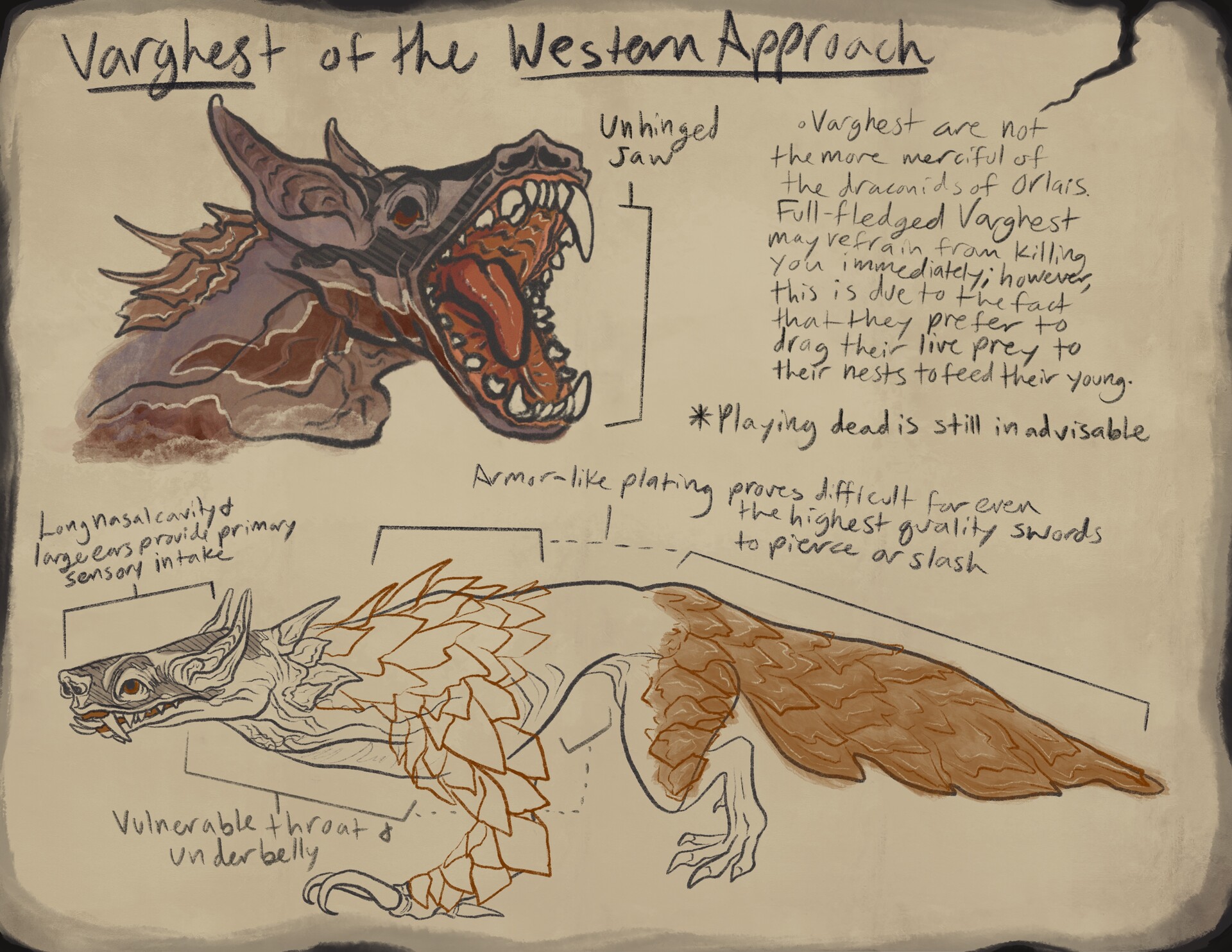 ArtStation - Bestiary Notes on Draconids of Orlais: The Varghest of the ...