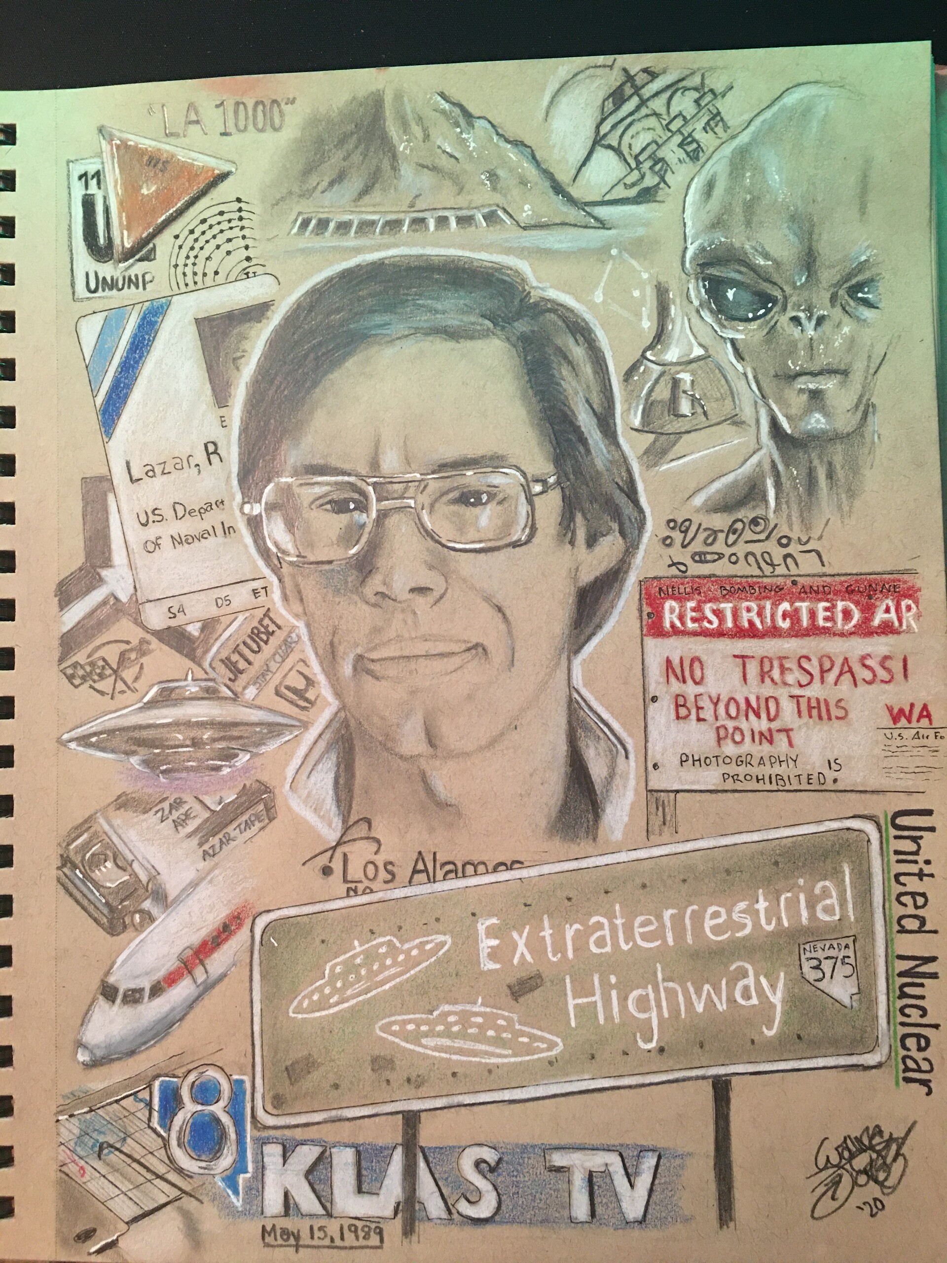ArtStation Bob Lazar drawing
