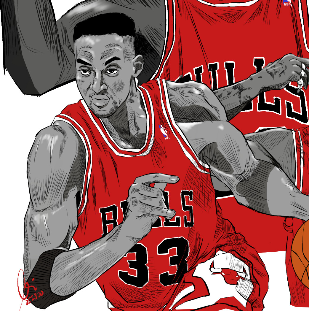 Alstyle Chicago Basketball Back to Back Champions Jordan Pippen Caricature T S