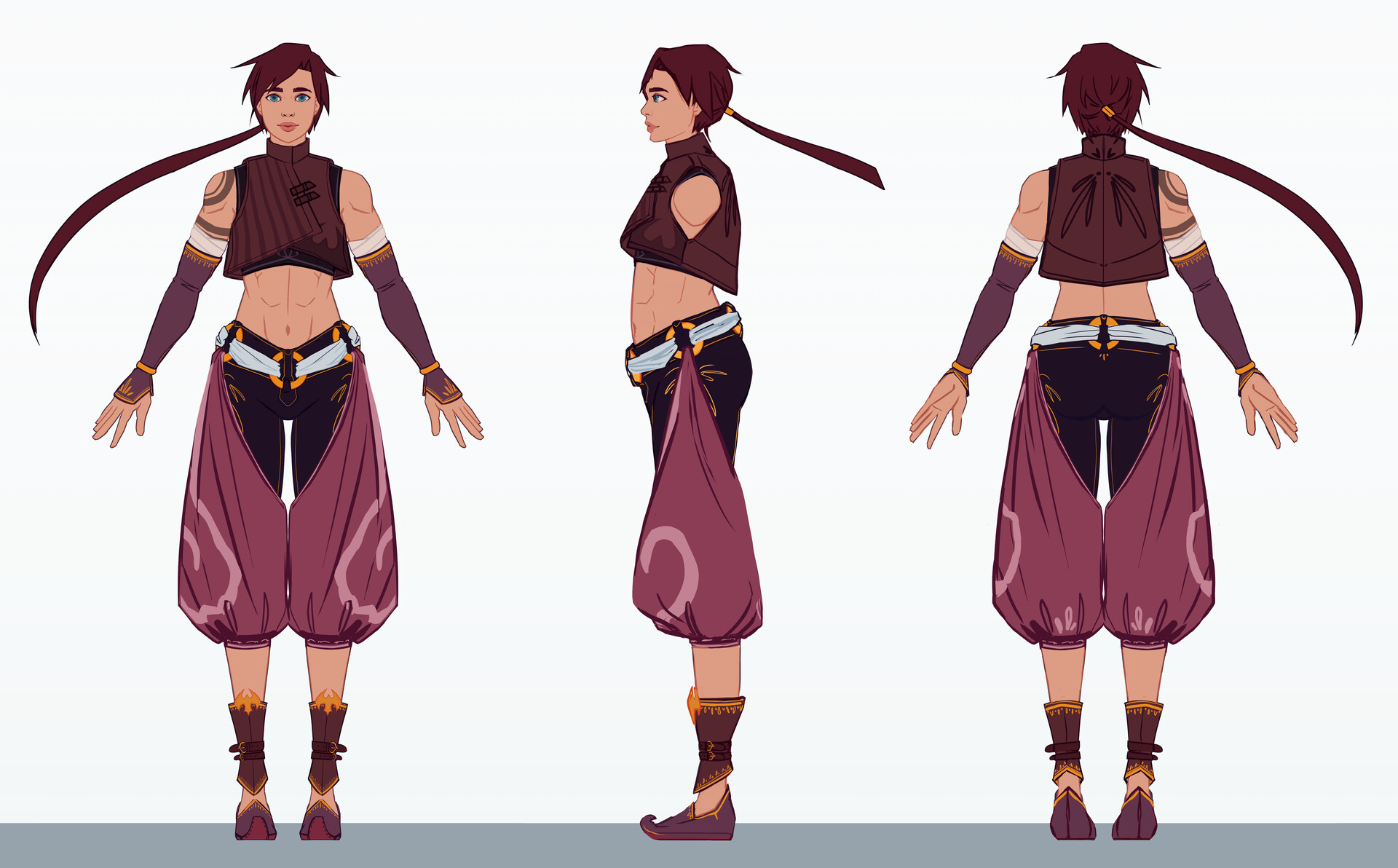 Created a turnaround sheet for my character  rconceptart