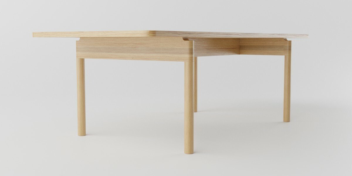 Table low, showing leg detail
