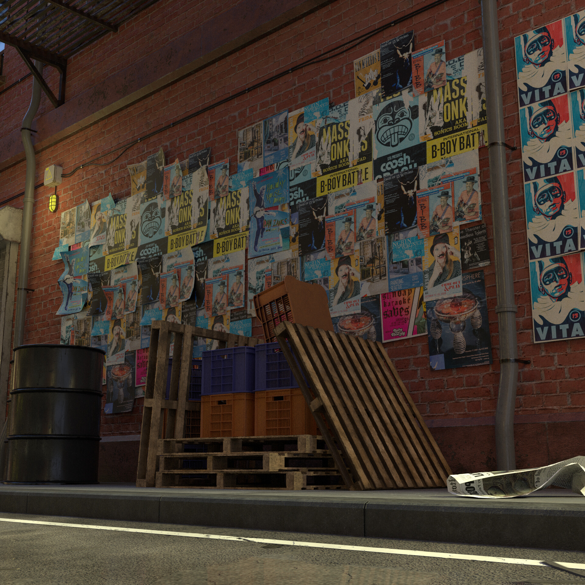 New York Alleyway Assets by Y0UKA1 ヨウカイ — ProUser.Me