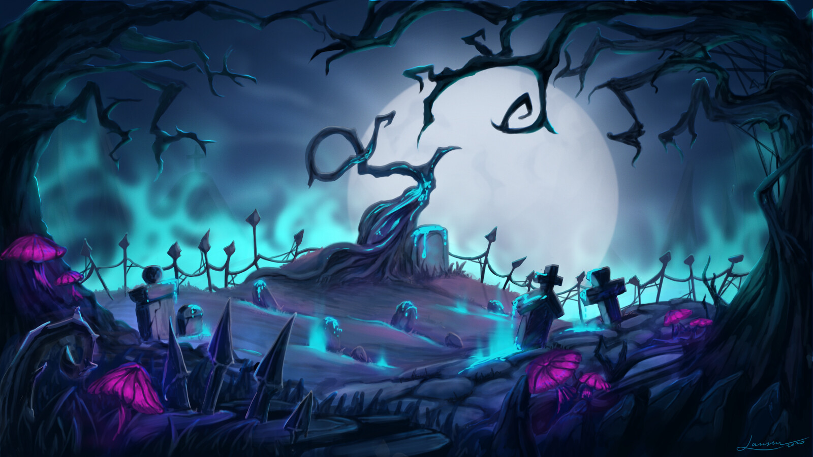 ArtStation Graveyard background