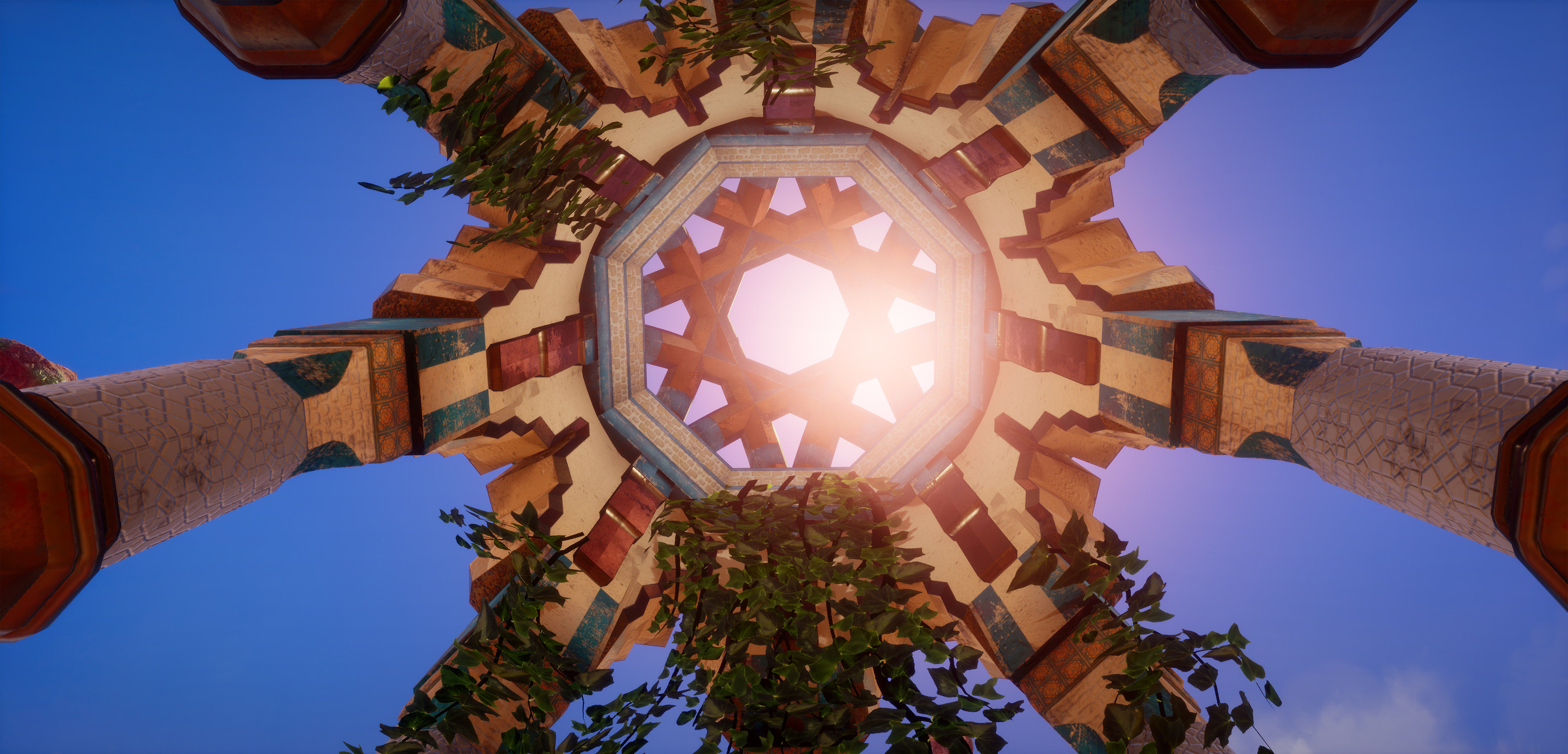 Looking upwards from player location.