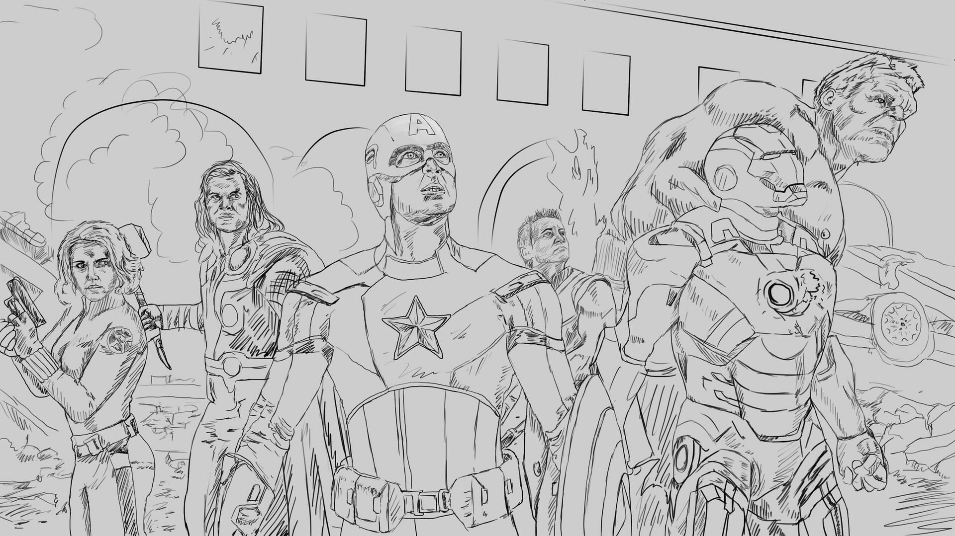 Avengers drawings HD wallpapers | Pxfuel