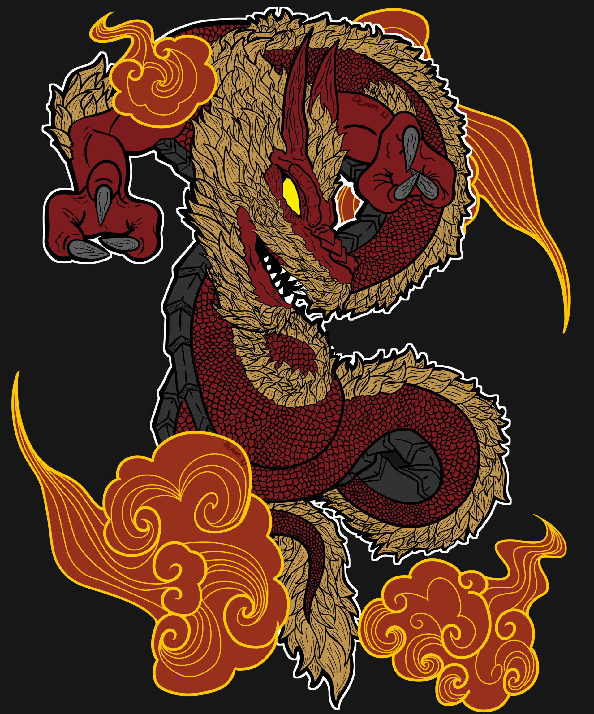 dragon design hoodie