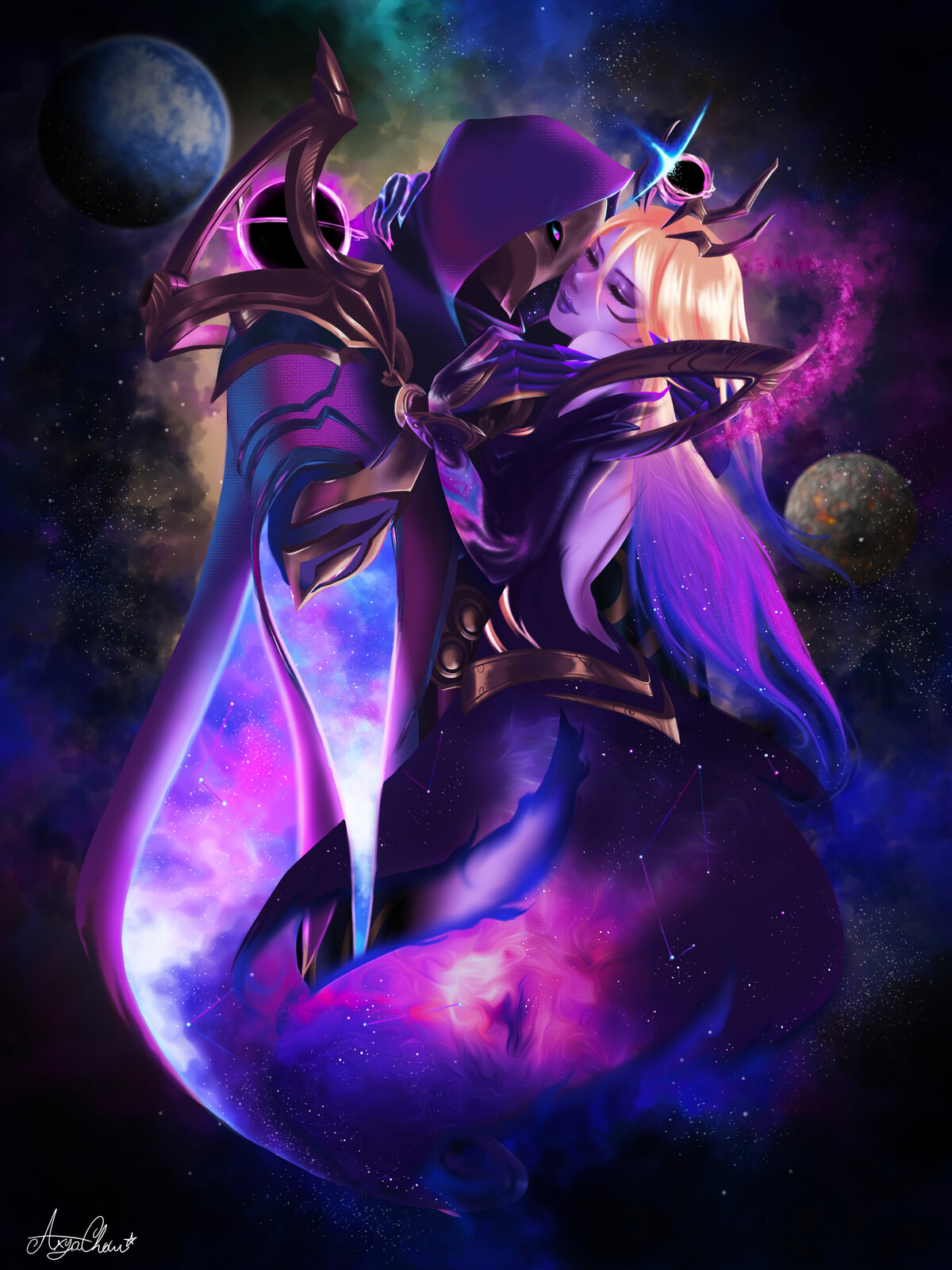 dark cosmic lux and jhin axyachan art